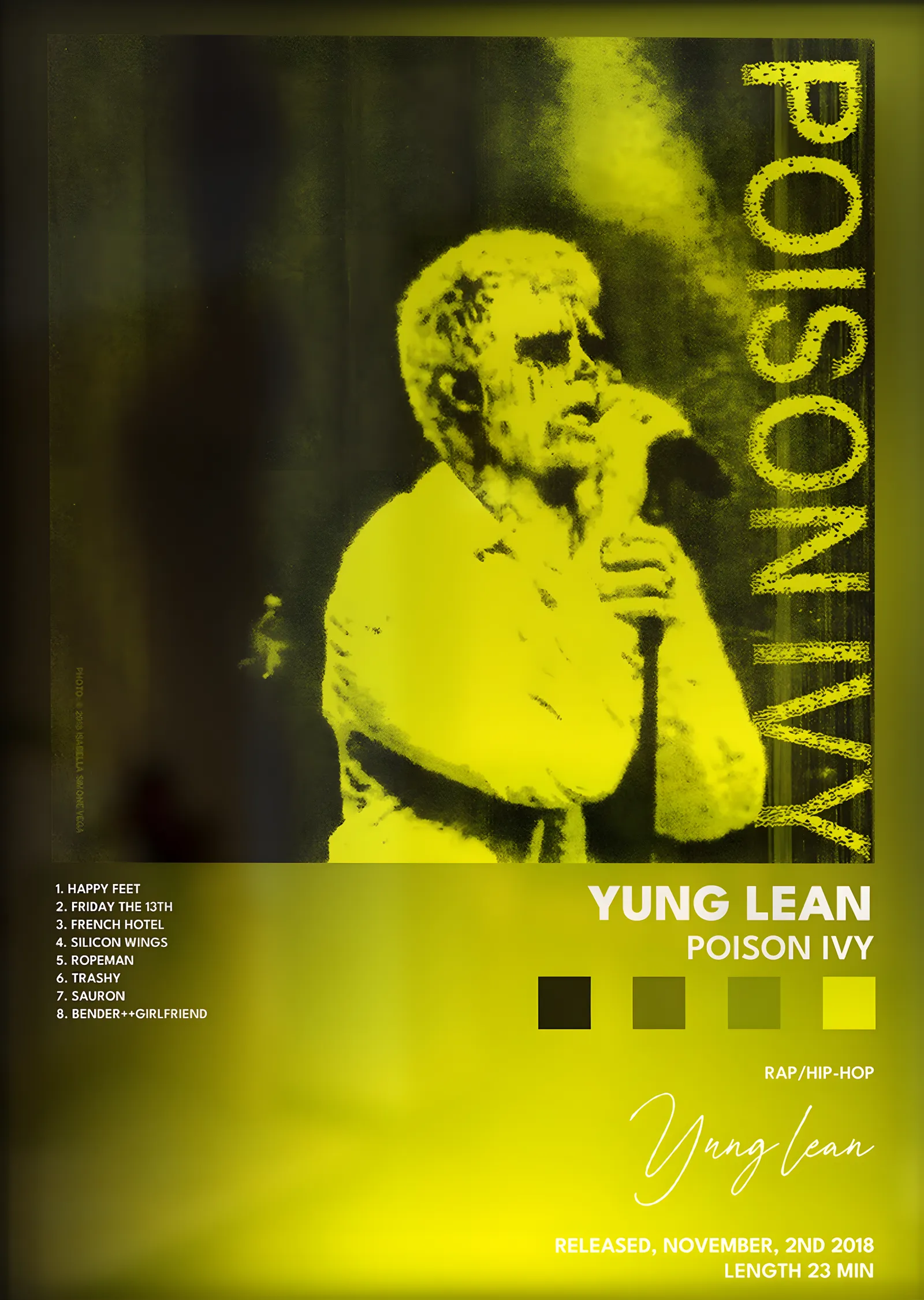 Yung Lean: Poison Ivy metal tablo