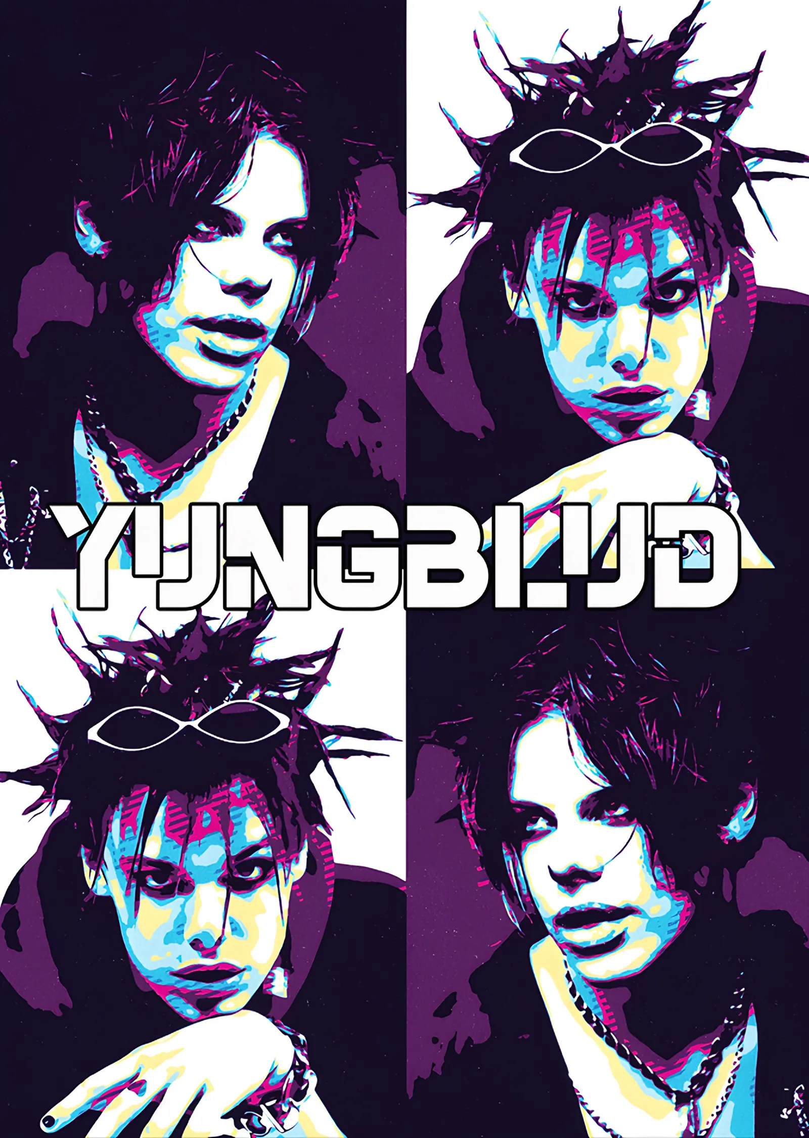 Yungblud - Dörtlü Pop Art metal tablo
