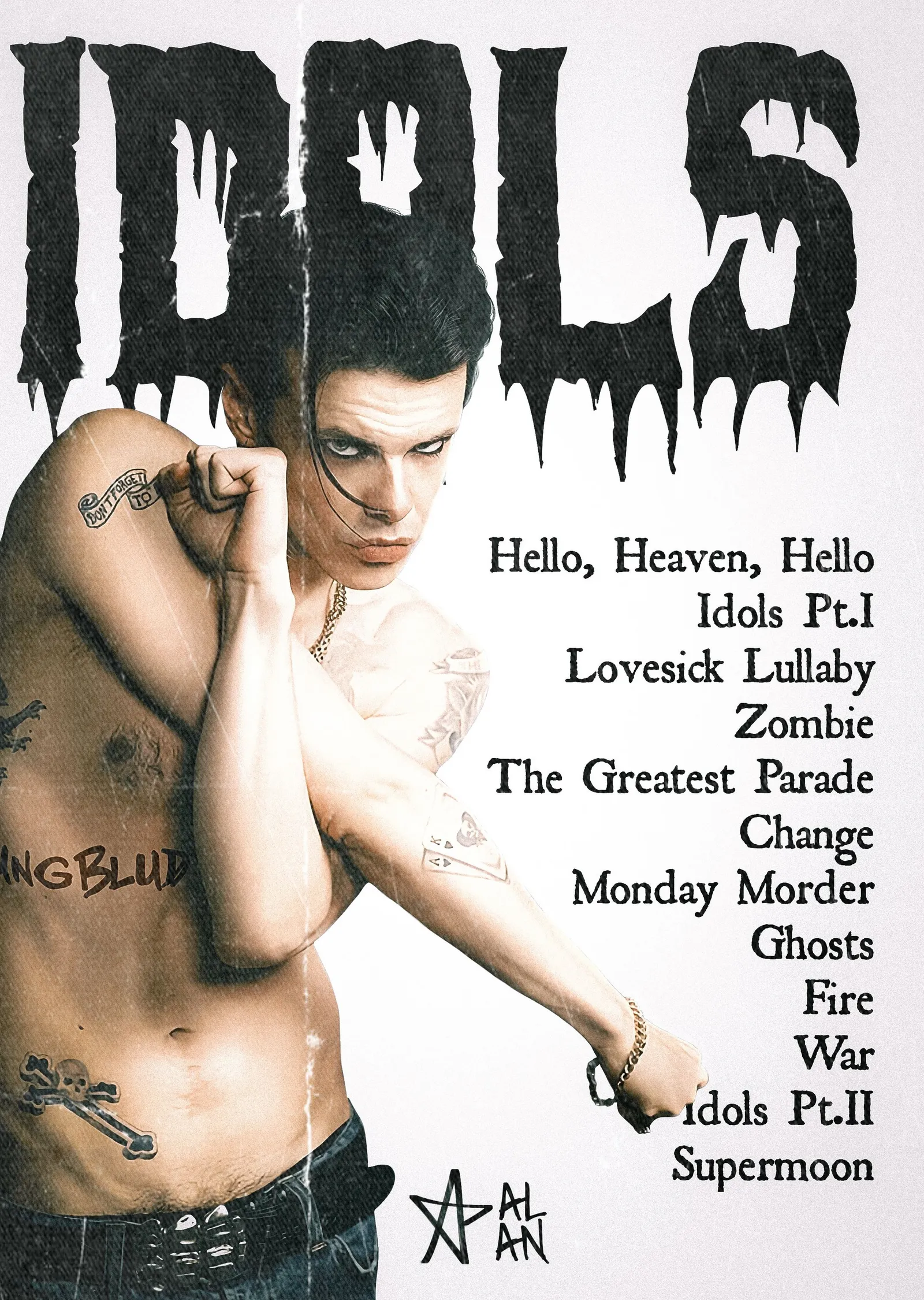 Yungblud - Idols Şarkı Dizisi metal tablo