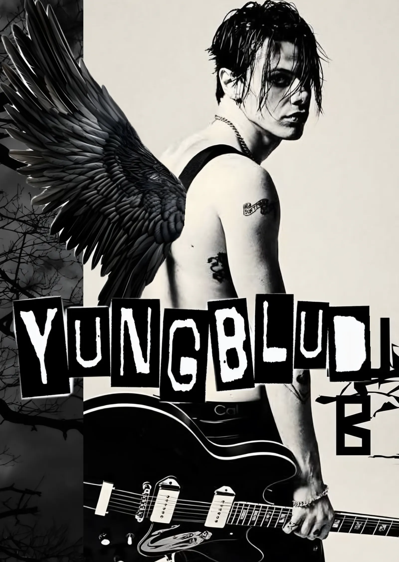 Yungblud - Kanatlı Kolaj metal tablo