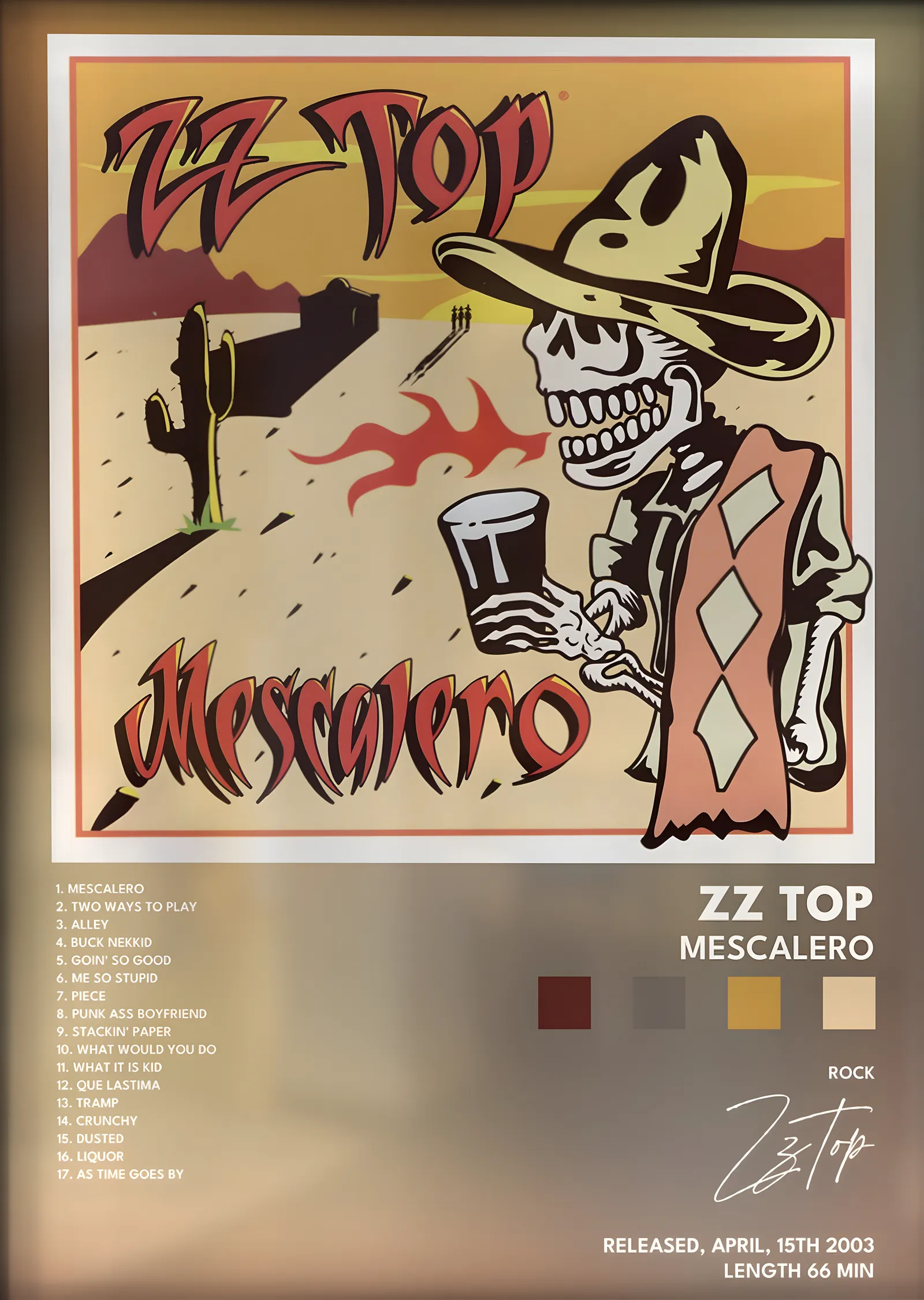 ZZ Top: Mescalero metal tablo