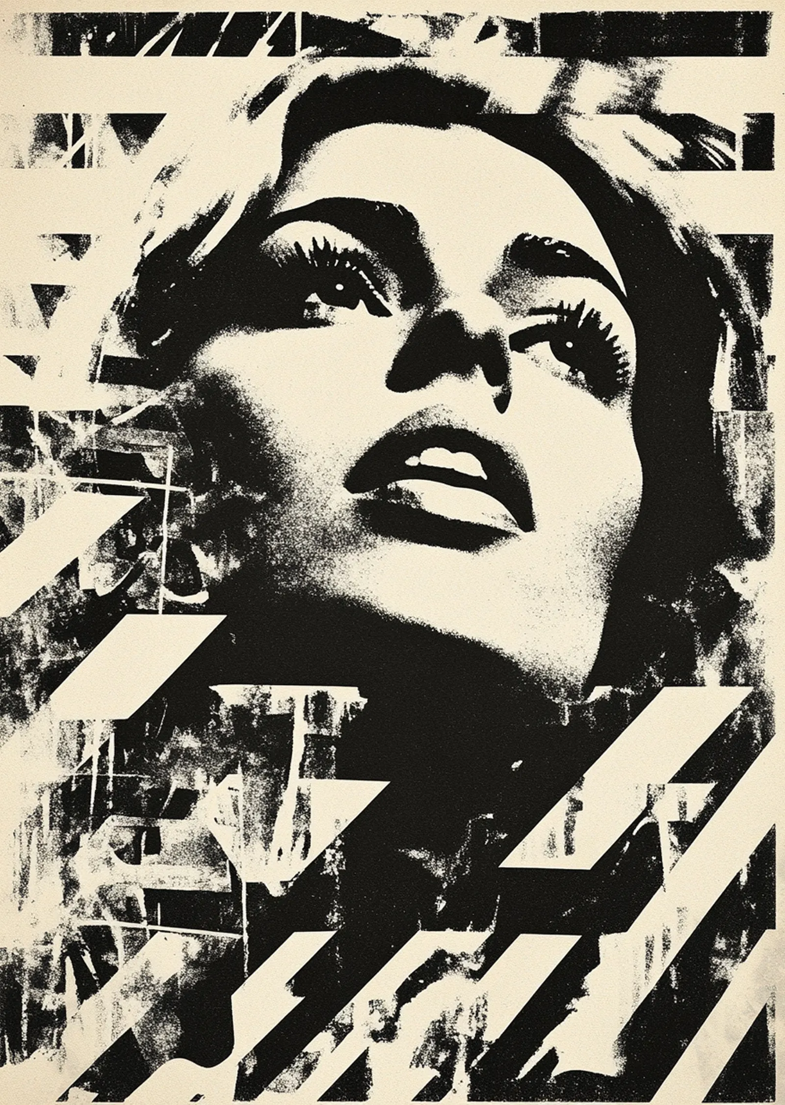 Retro Kadın Portresi: Serigrafi metal tablo