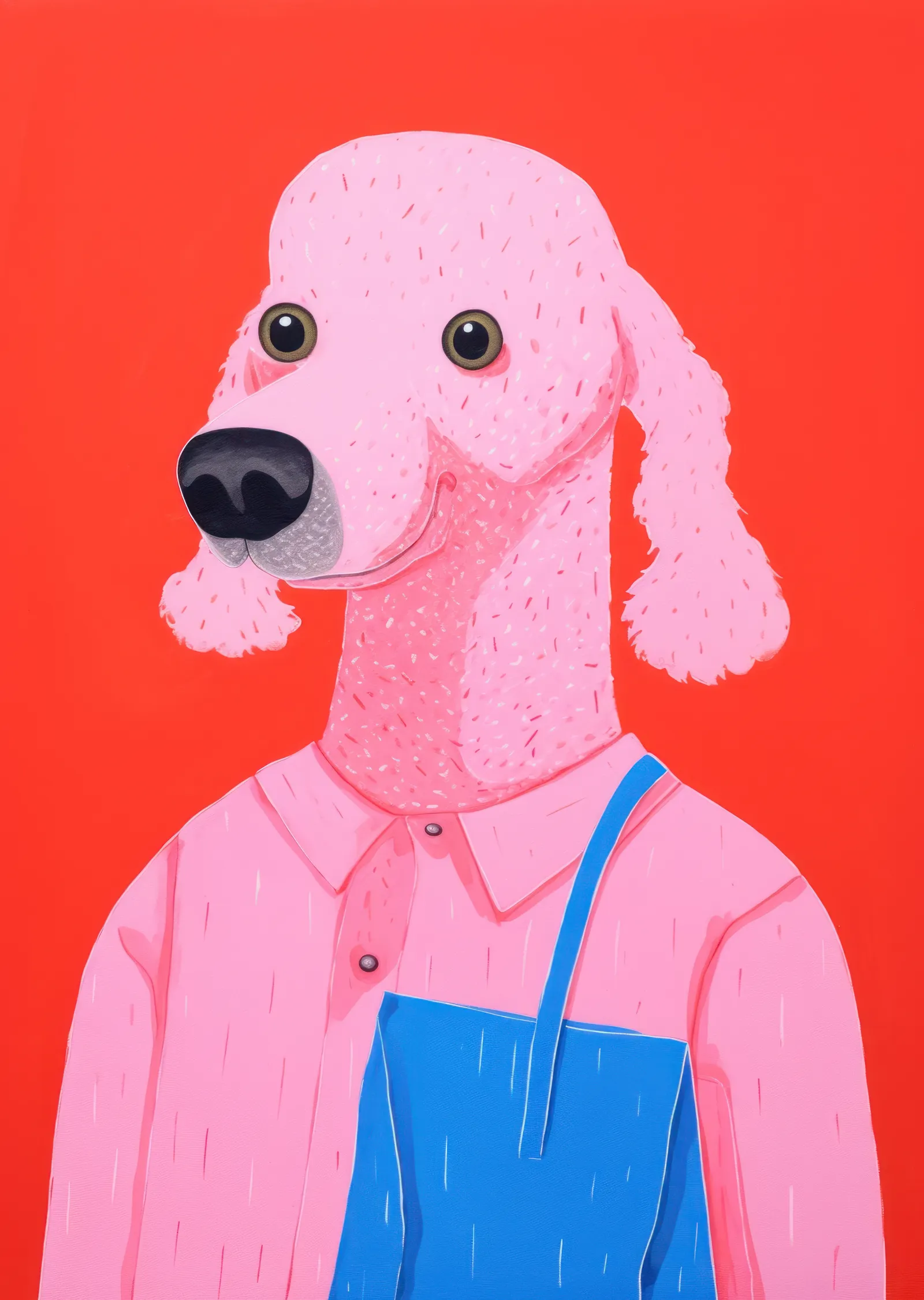 Renkli Poodle İllüstrasyonu metal tablo