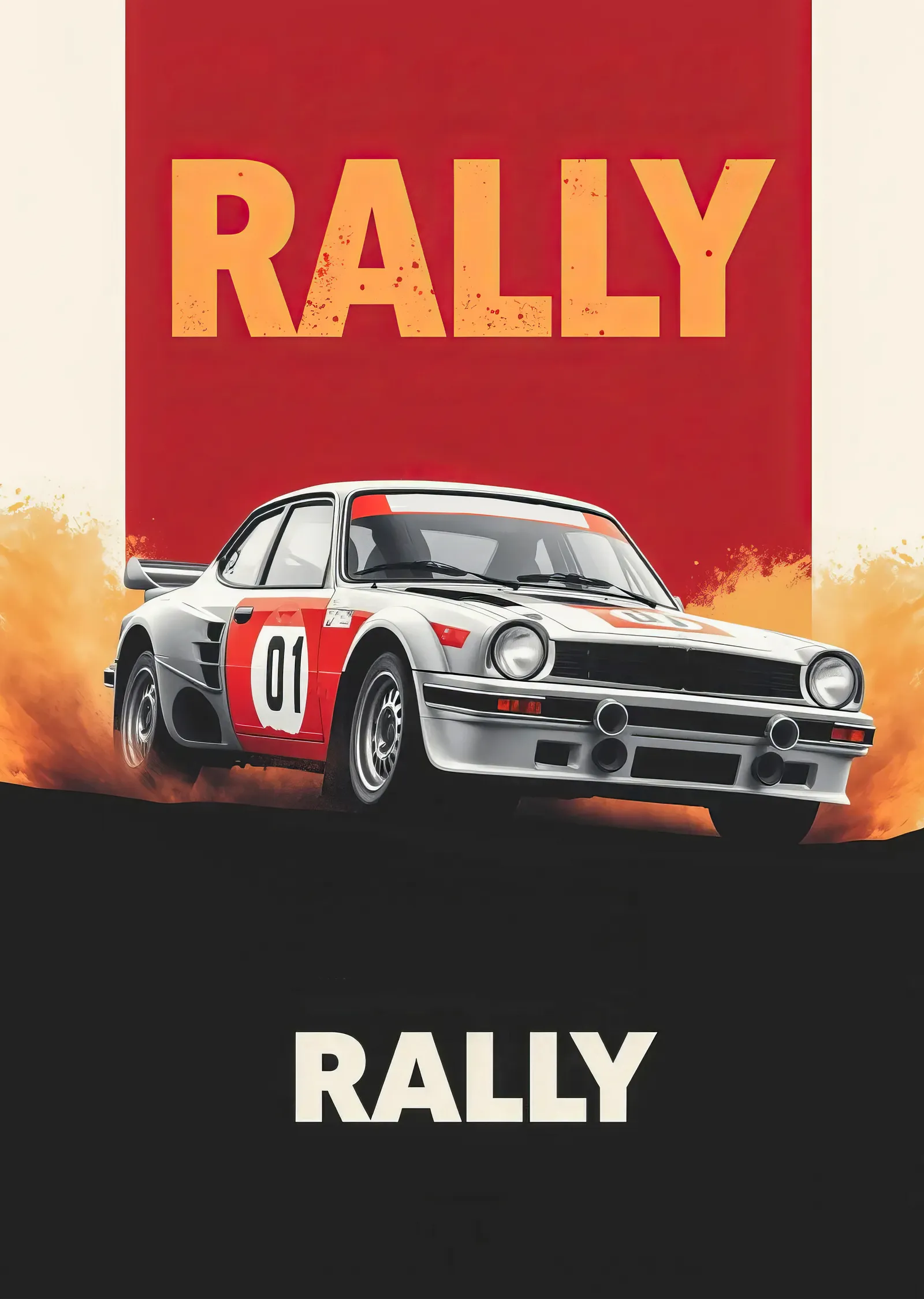 Rally: Klasik Yarış Arabası metal tablo