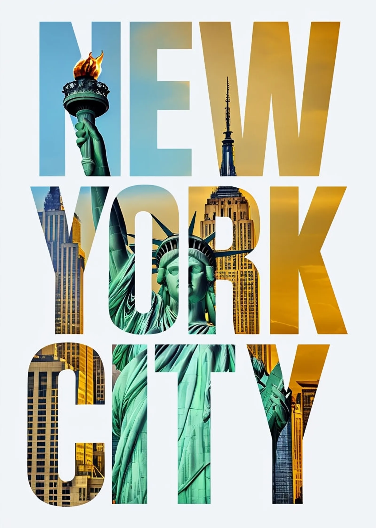 New York City metal tablo