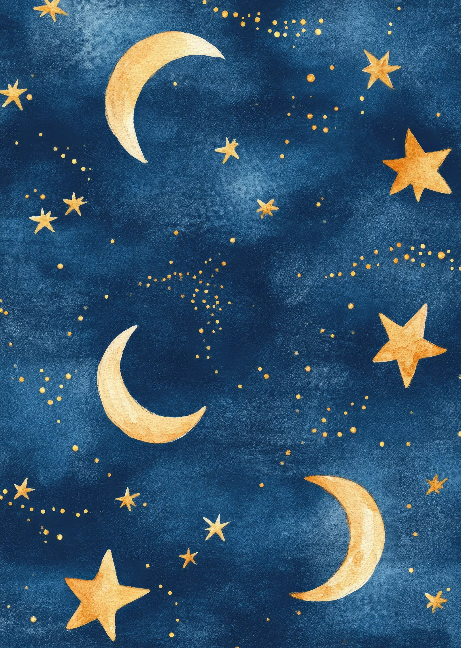 Gece Gökyüzü: Ay ve Yıldızlar metal tablo