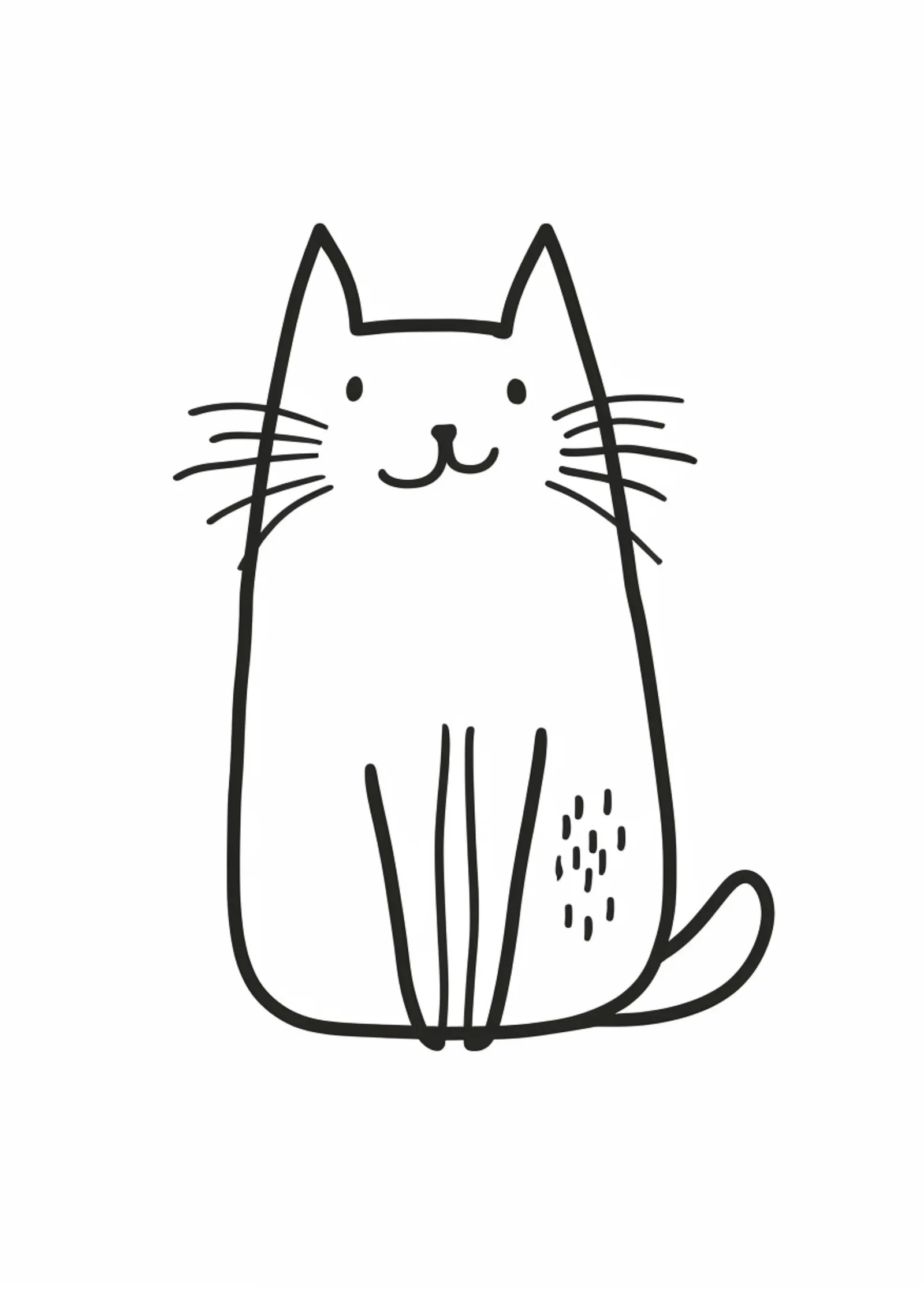 Siyah Çizgi Kedi İllüstrasyonu metal tablo