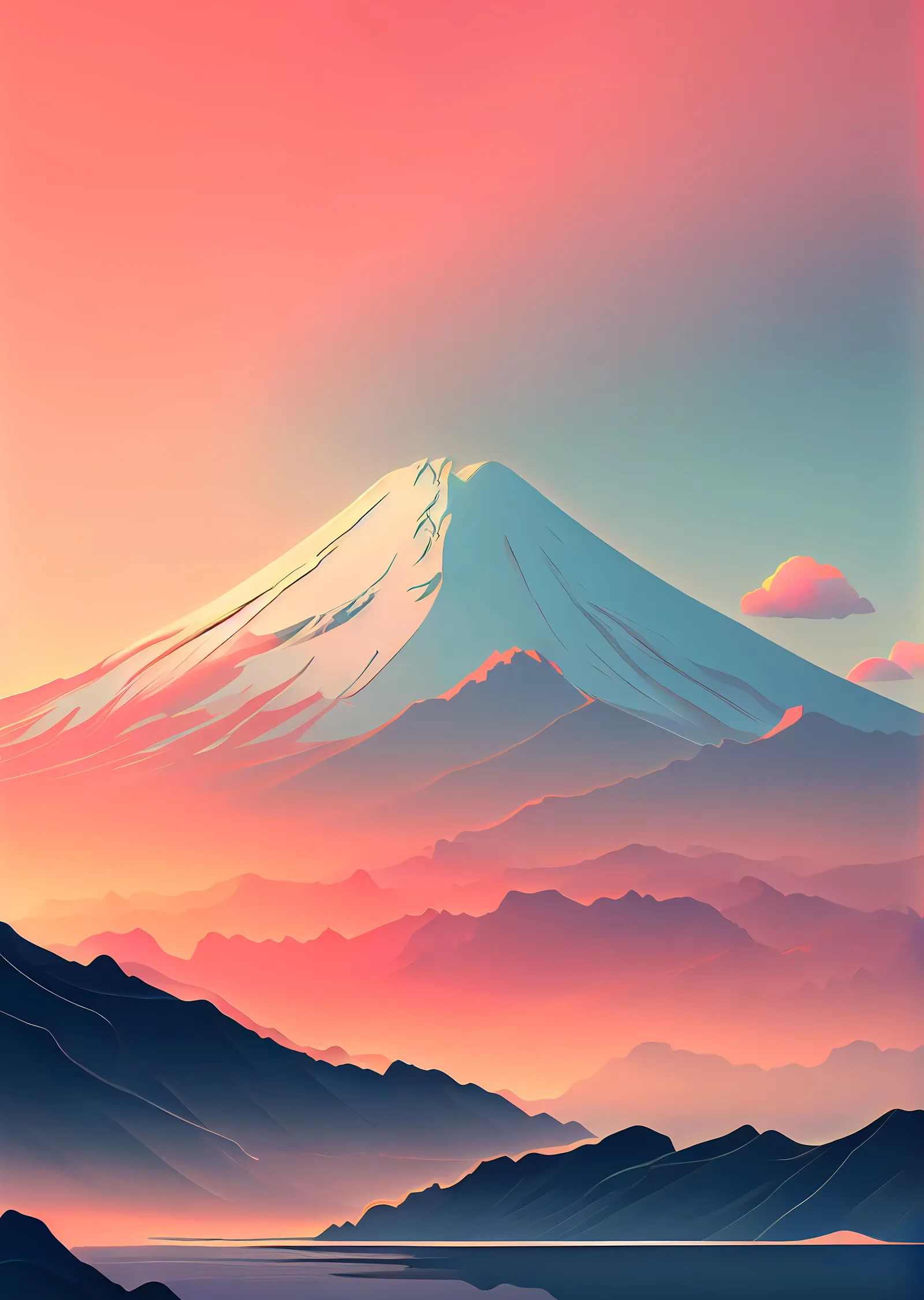 Güzel Fuji Dağı Manzarası metal tablo