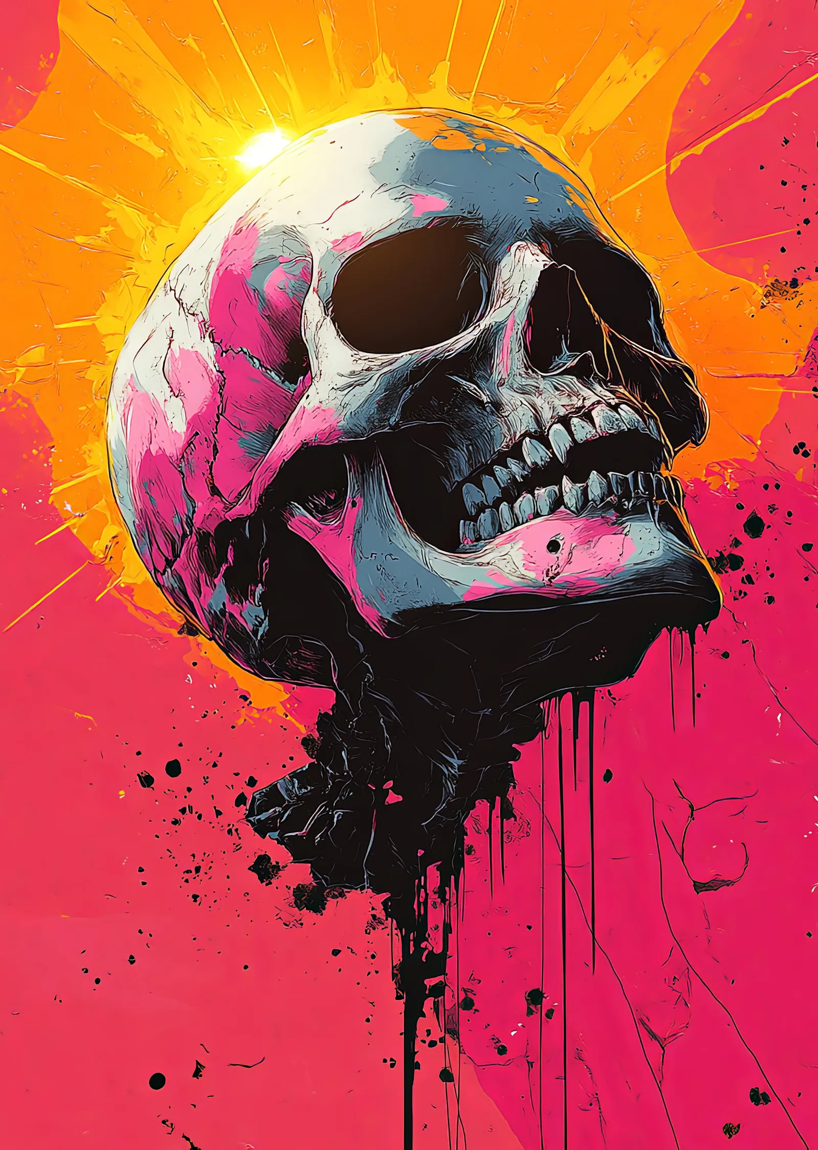 Soyut Skull Sanatı metal tablo