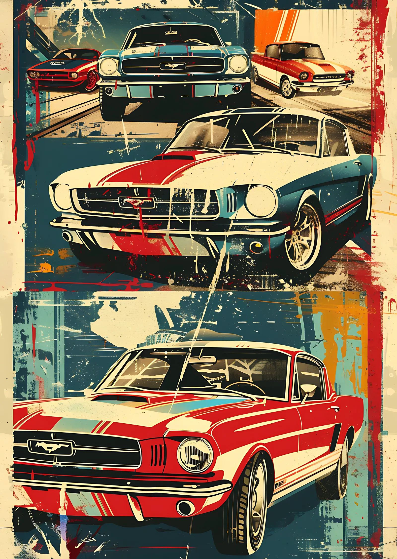 Ford Mustang Klasik Amerikan Arabaları metal tablo