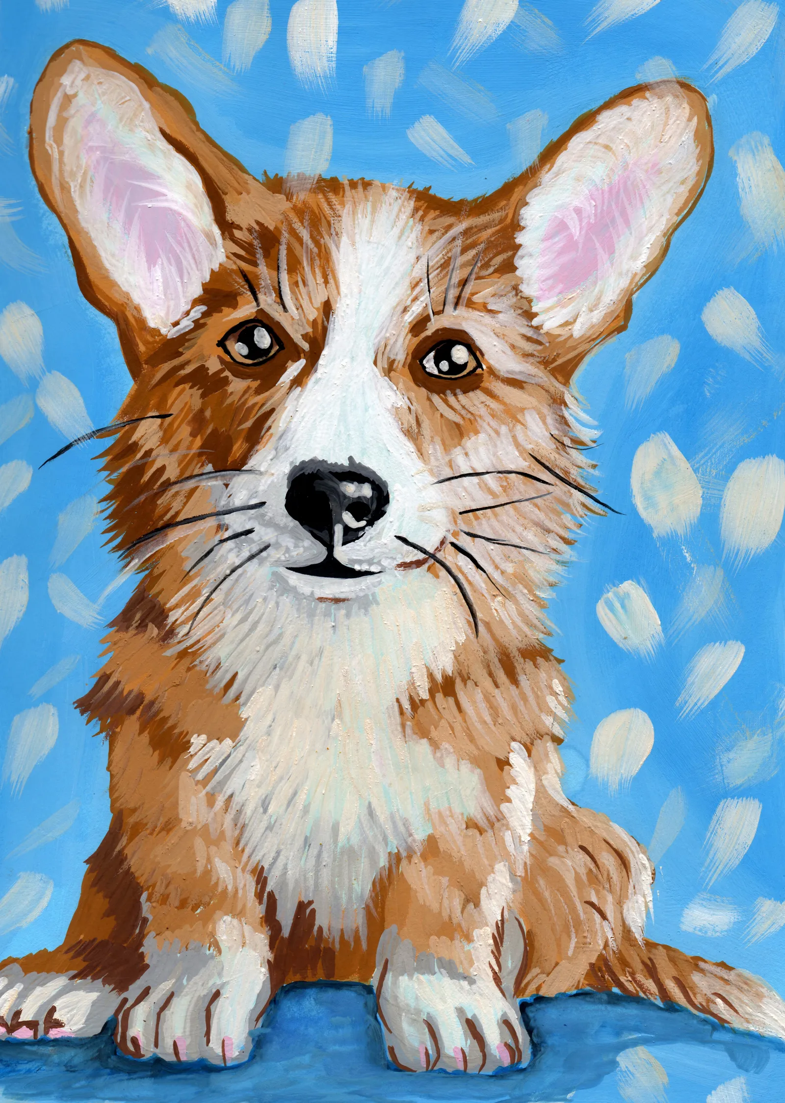 Sevimli Corgi Köpek Portresi metal tablo