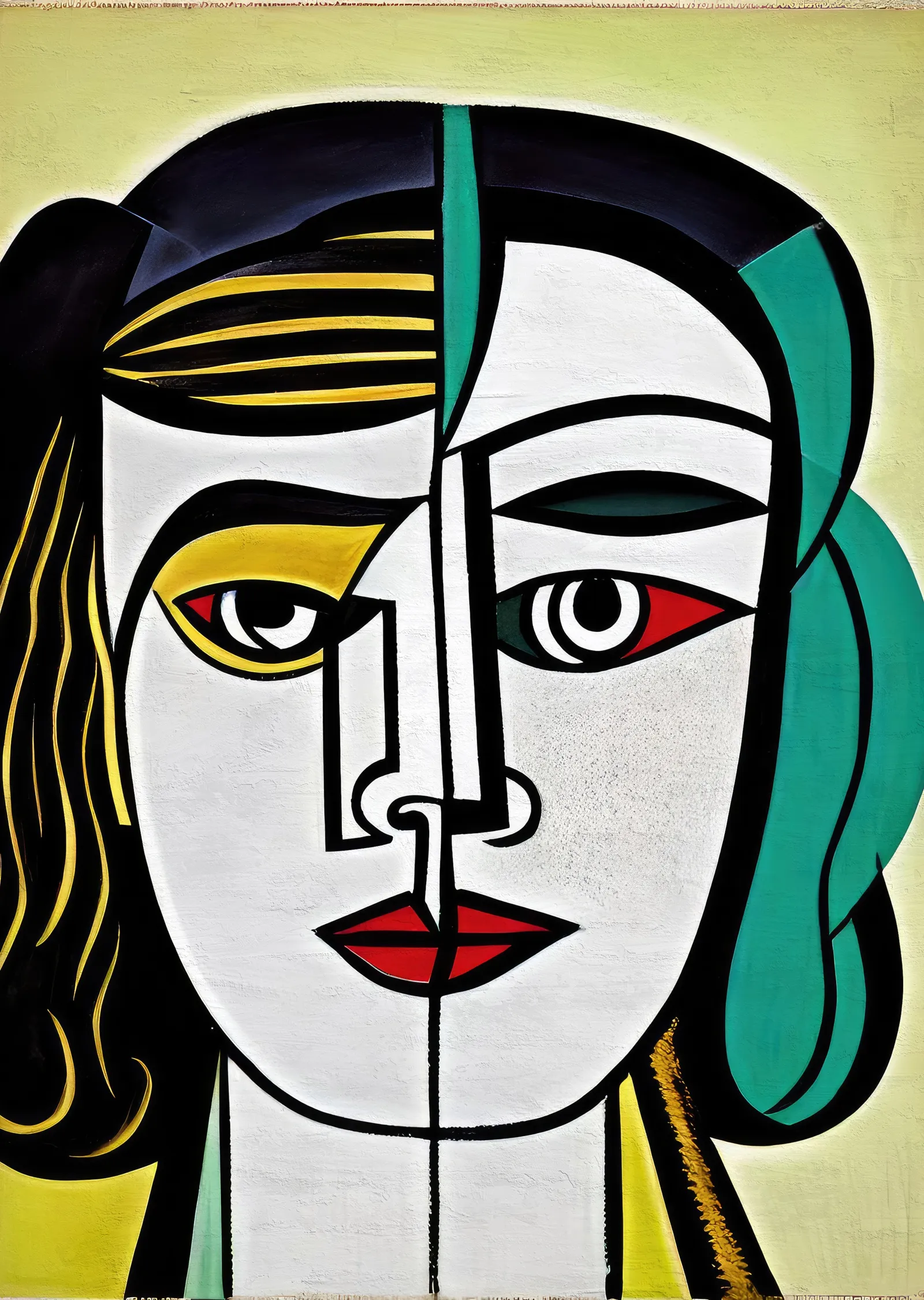 Pablo Picasso Stilinde Yüz Portresi metal tablo