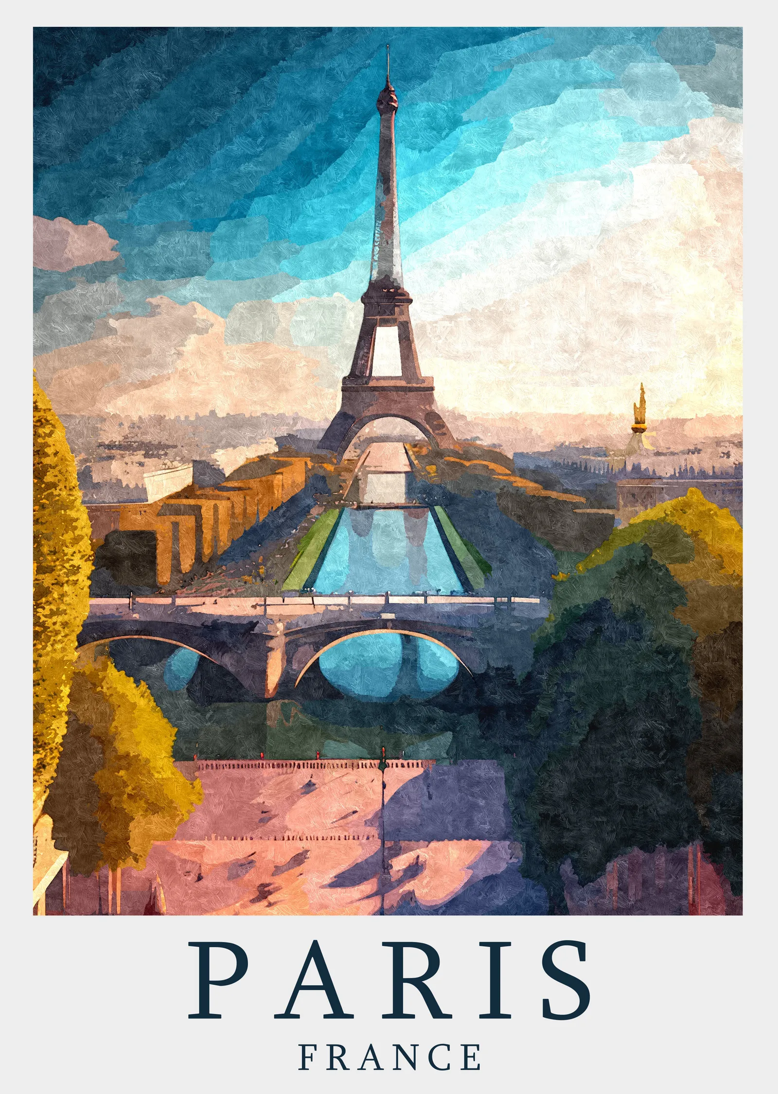 Paris Fransa İmparatorluk Güneş Batışı metal tablo