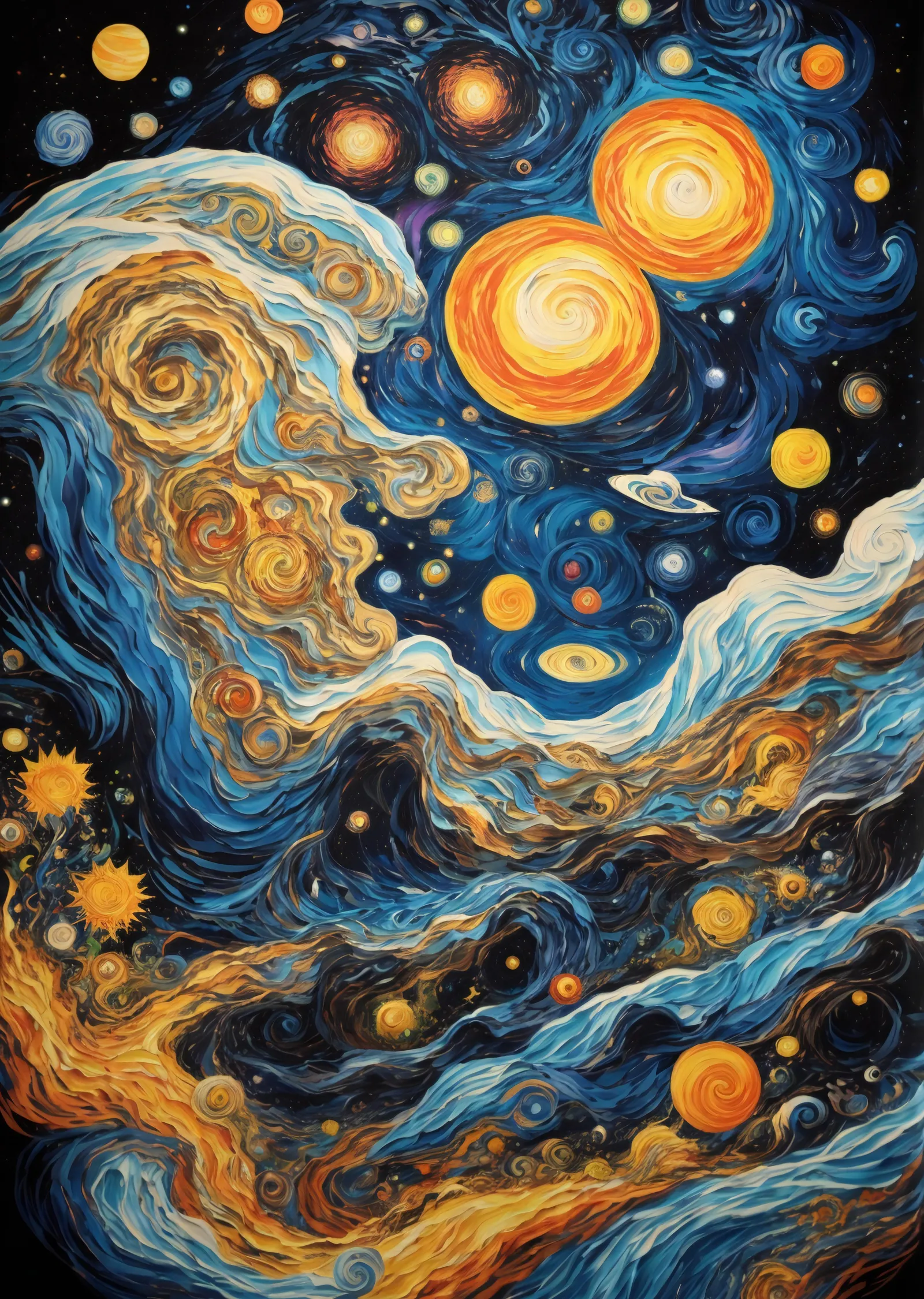 Uzay ve Astronomi Temalı Soyut Sanat metal tablo