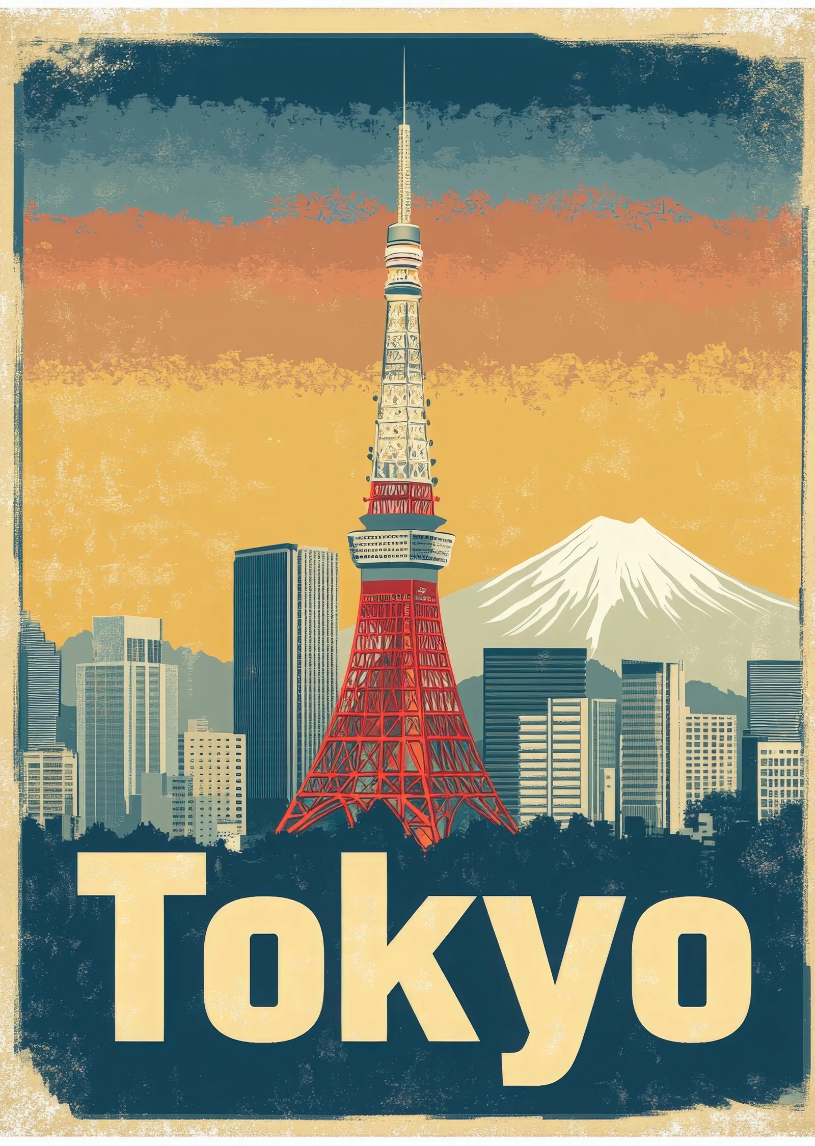 Tokyo Manzarası metal tablo