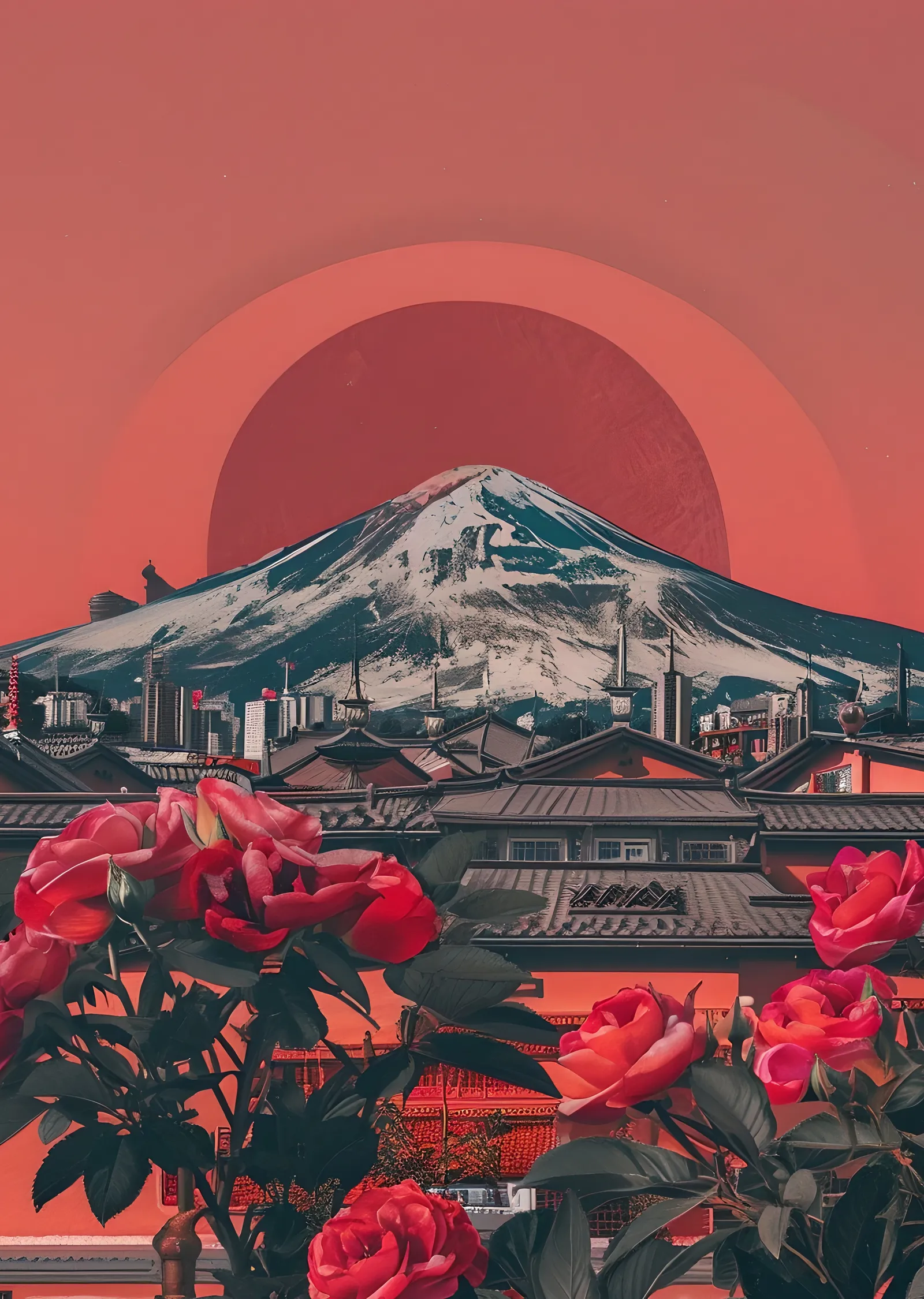 Fuji Dağı Manzarası metal tablo