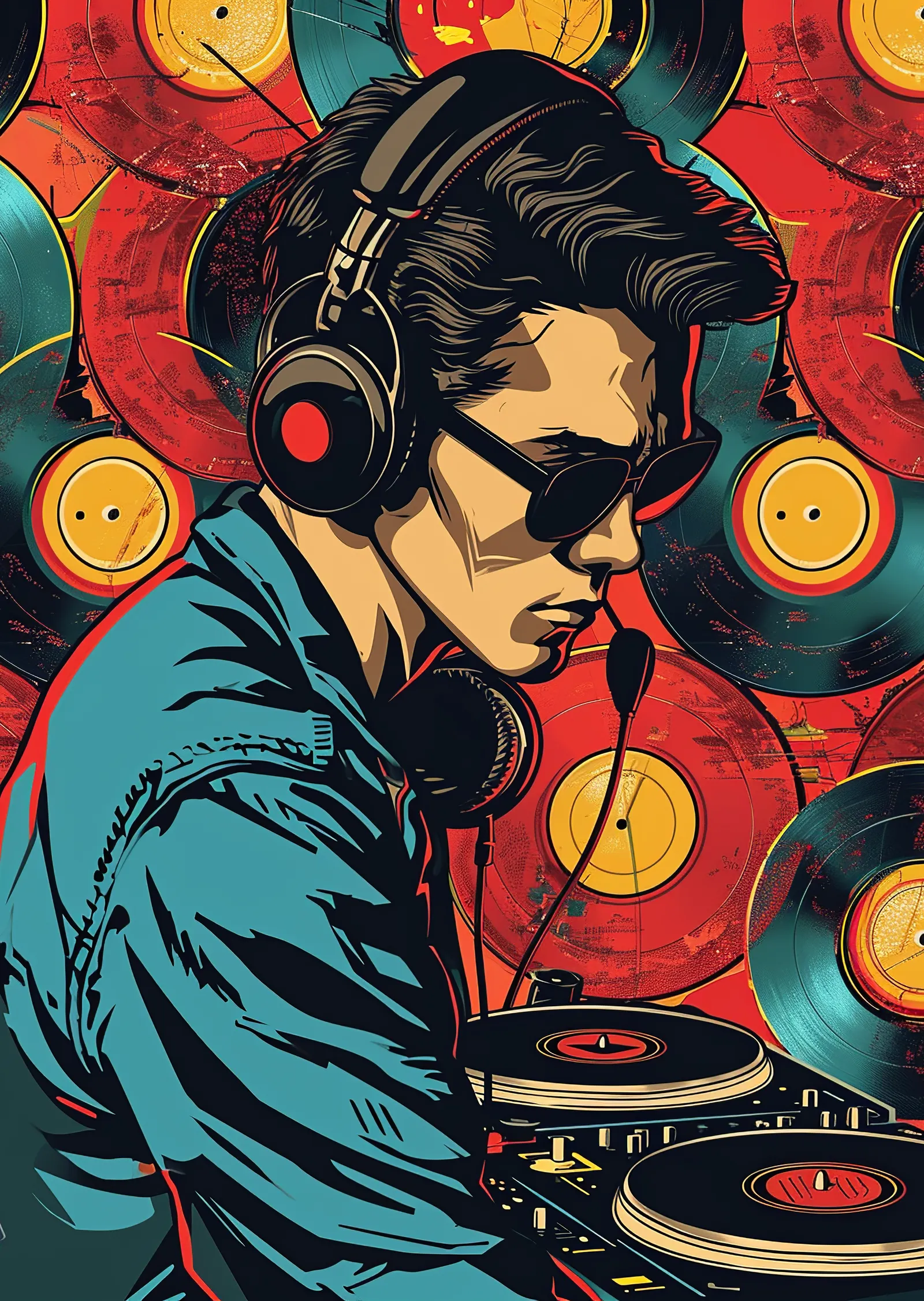 DJ Kulaklıkları metal tablo
