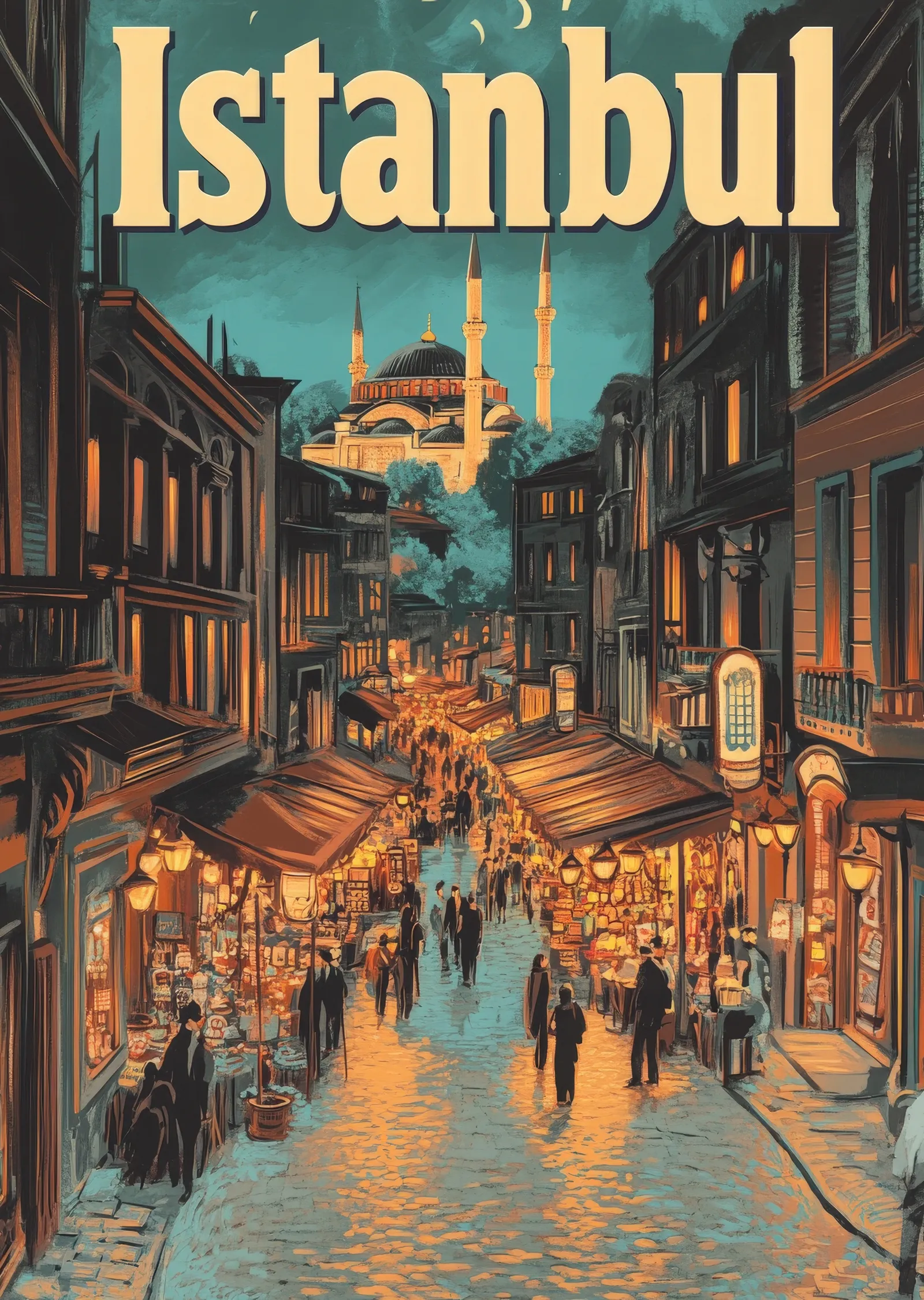 İstanbul: Tarihi Sokaklar metal tablo