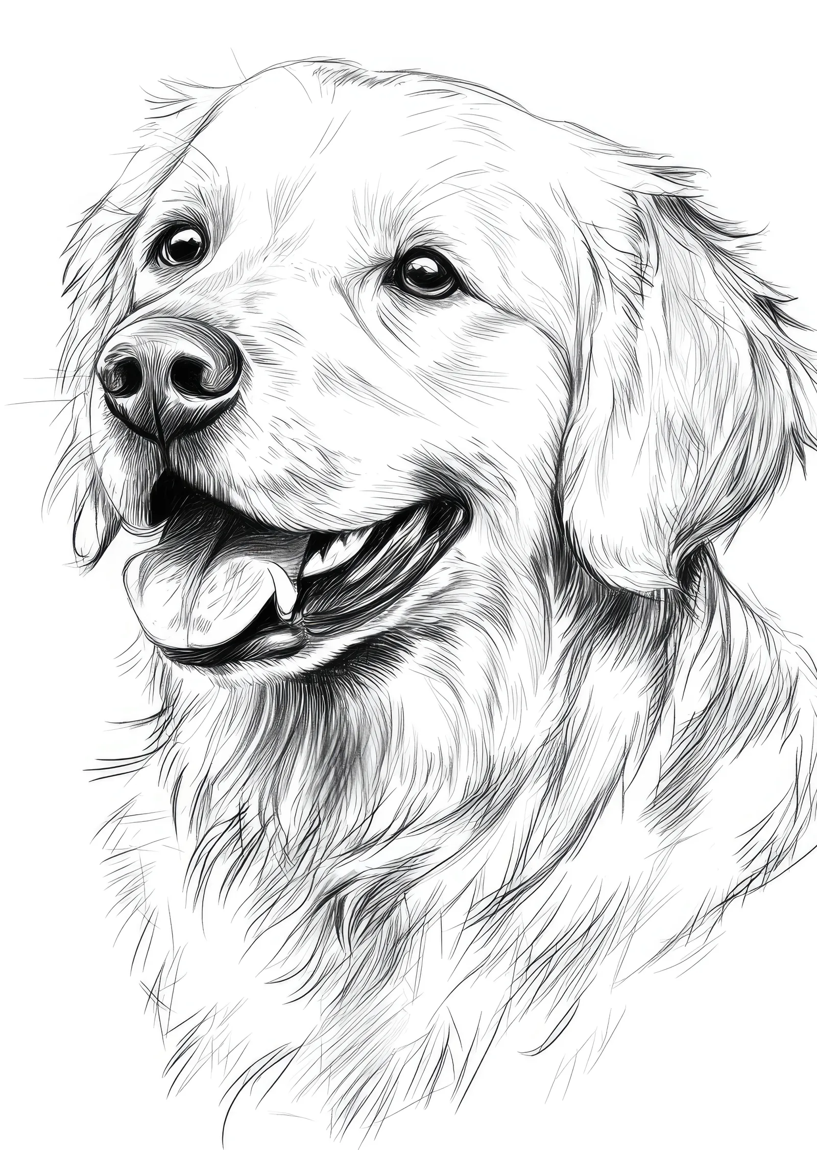 Golden Retriever Çizimi metal tablo