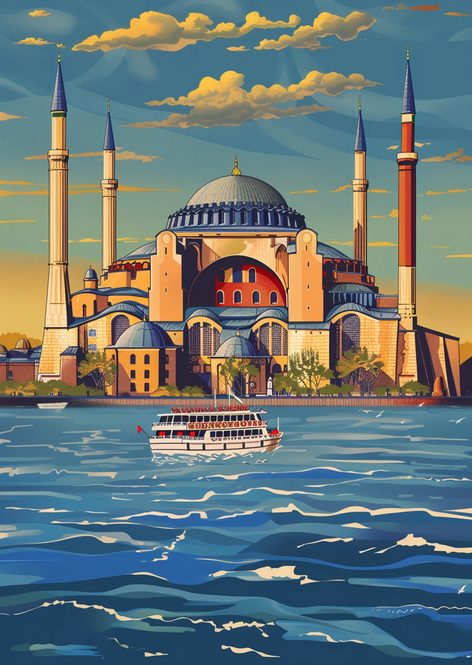 Luminary: Ayasofya ve İstanbul Boğazı metal tablo