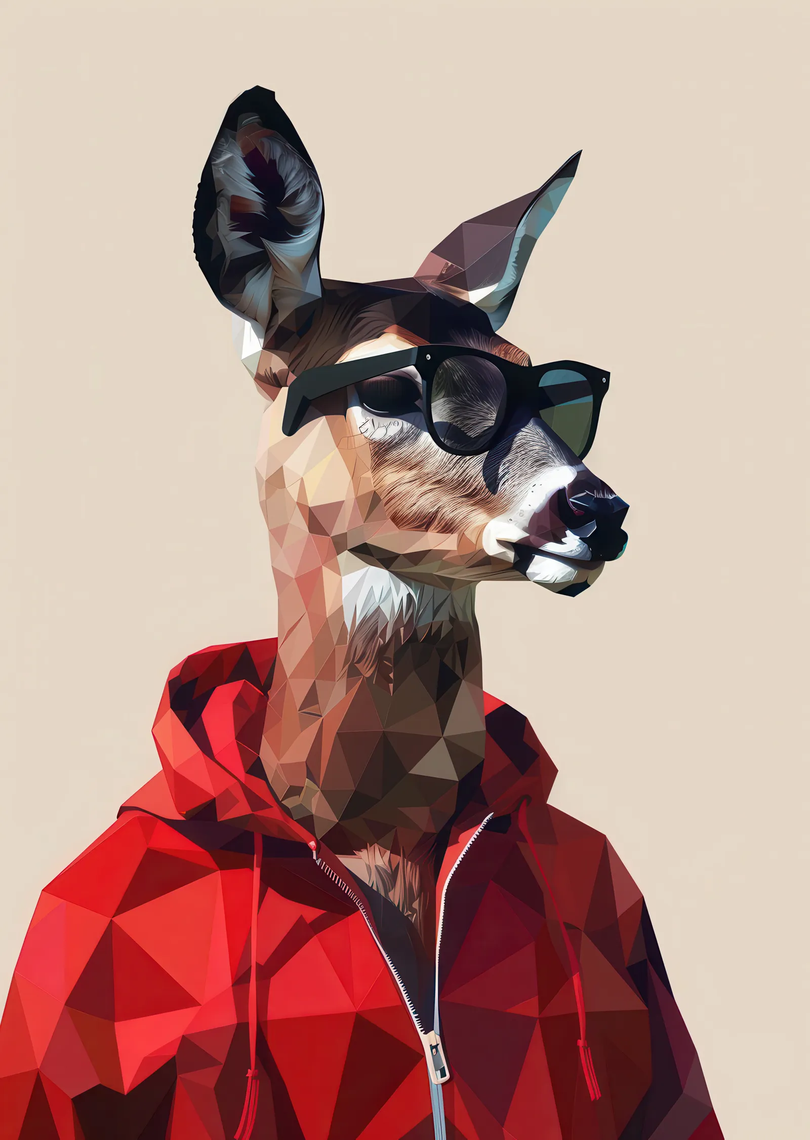 Geometrik Geyik: Modern Sanat İllüstrasyonu metal tablo