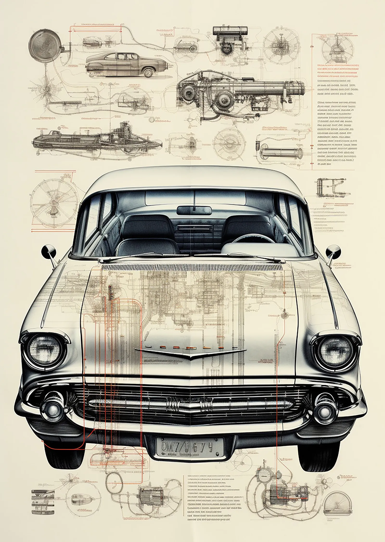 Chevrolet Impala 1961 metal tablo