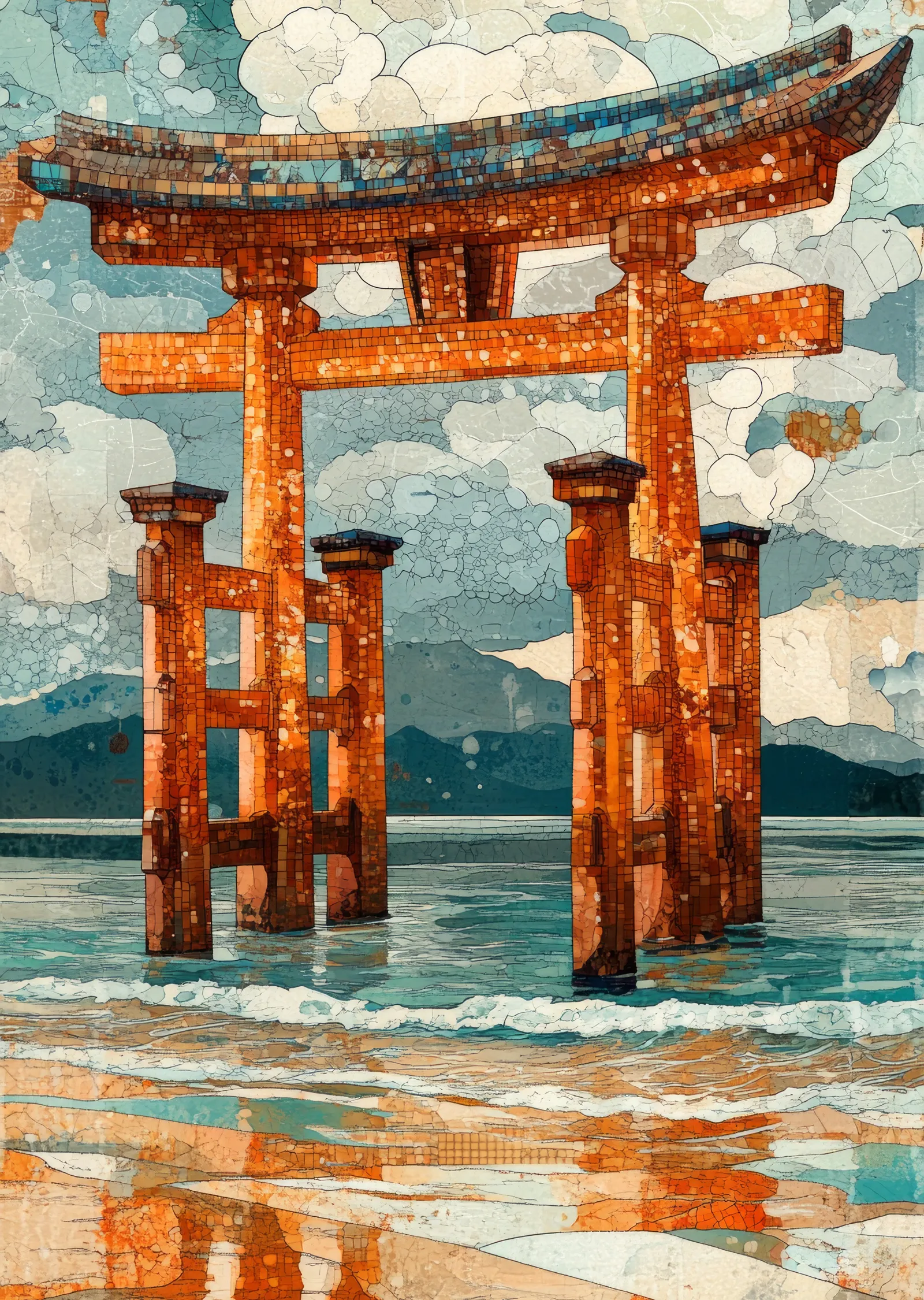 Itsukushima Torii Kapısı metal tablo