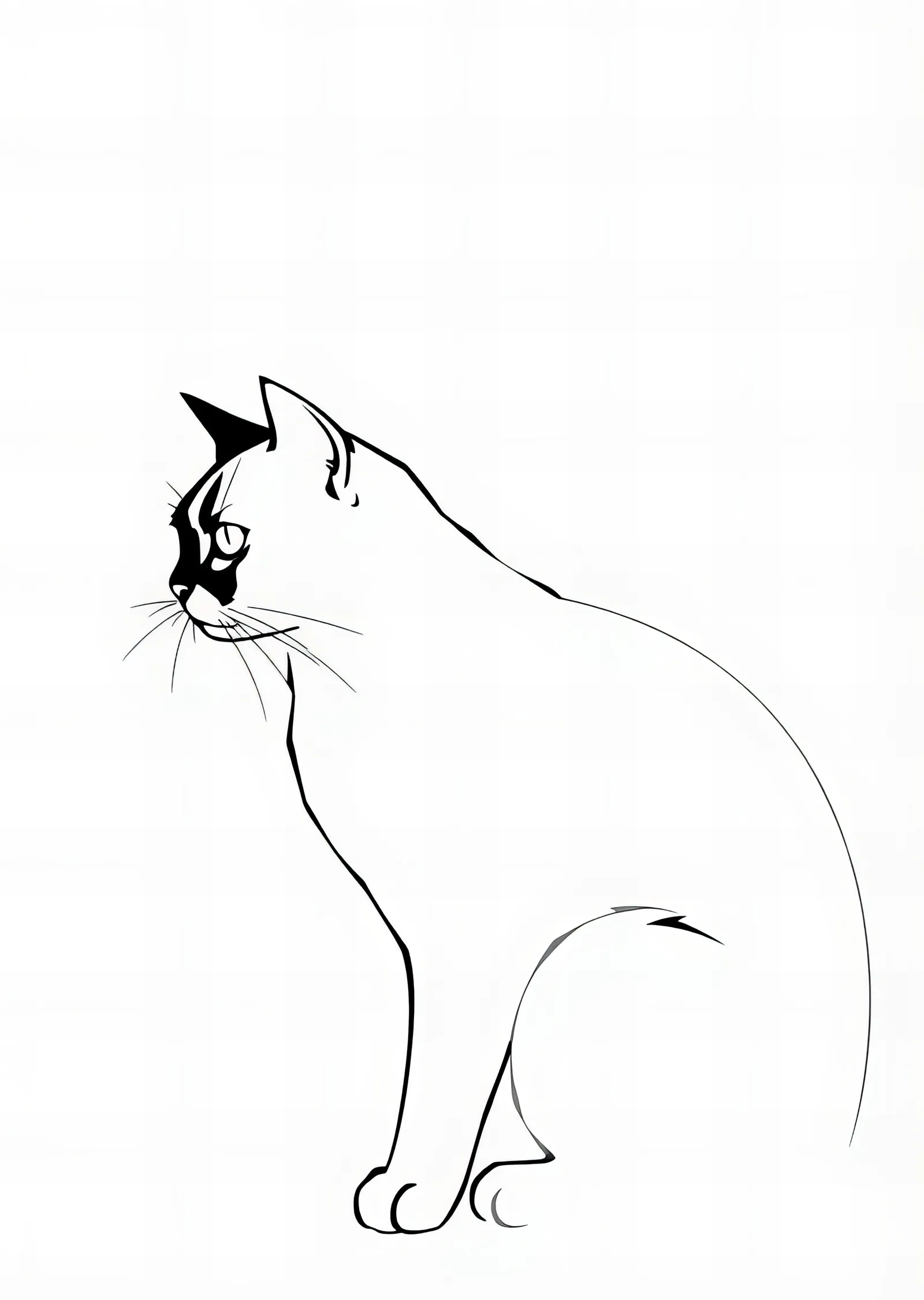 Minimalist Kedi Profili metal tablo