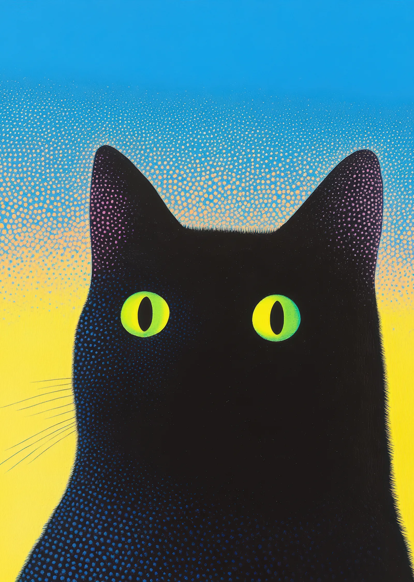 Siyah Kedi: Gece ve Işık metal tablo