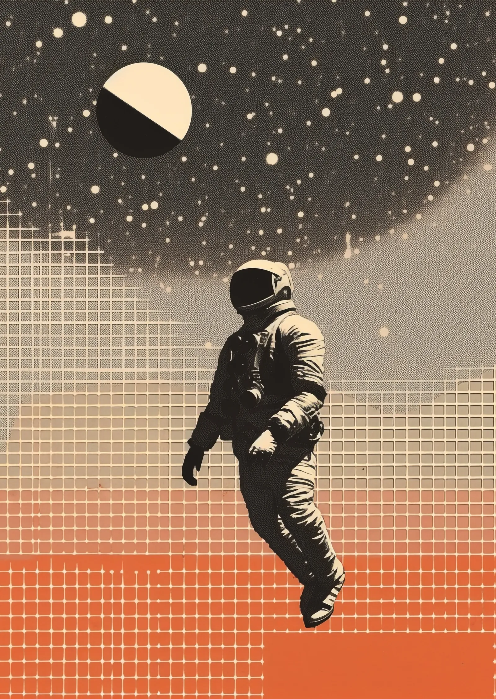 Uzayda Yüzen Astronot metal tablo