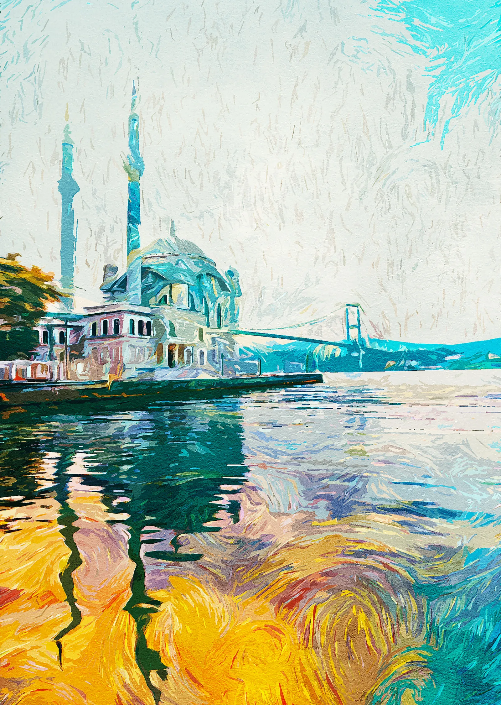 Ortaköy Camii metal tablo