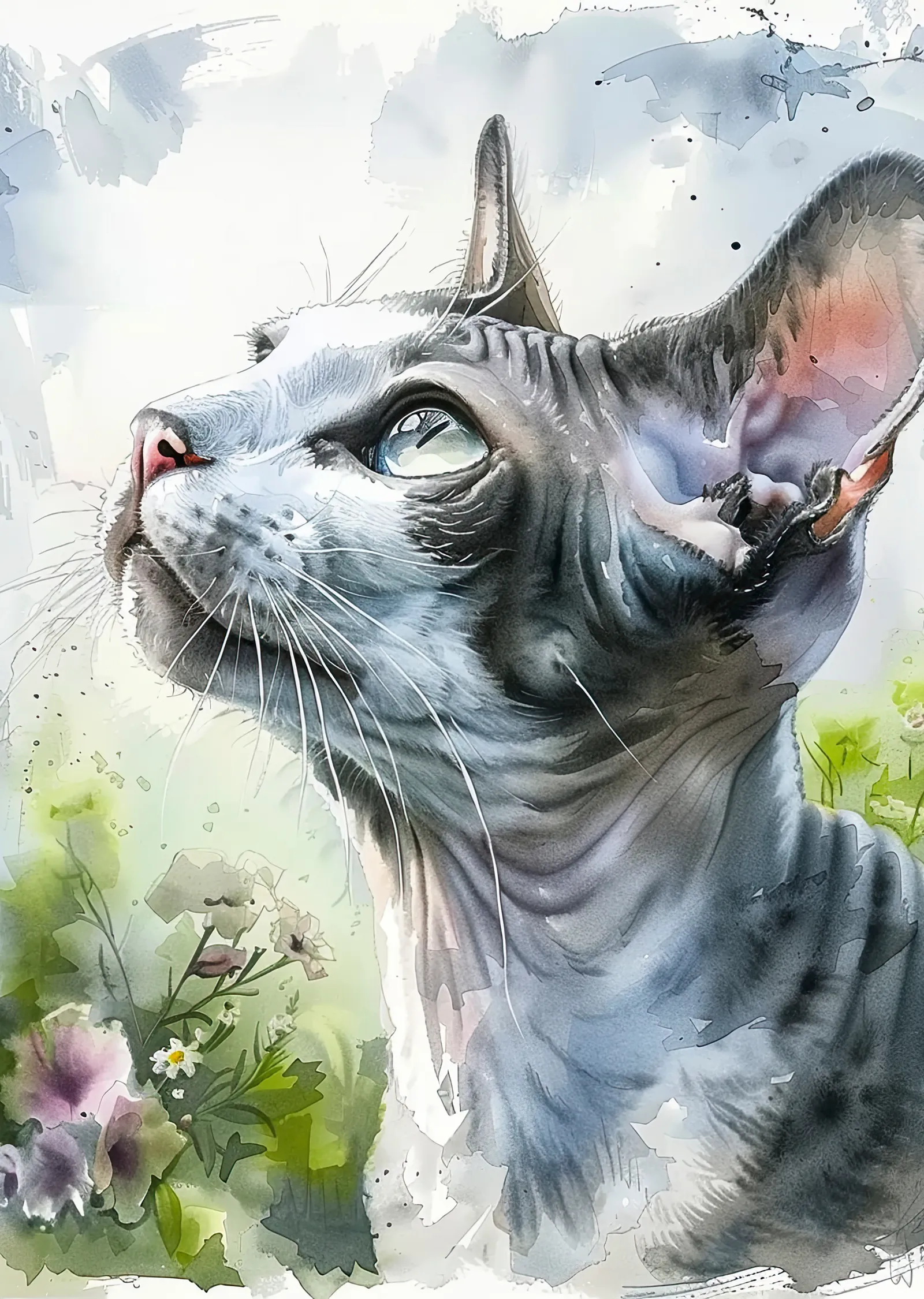 Doğaya Odaklı Kedi Portresi metal tablo