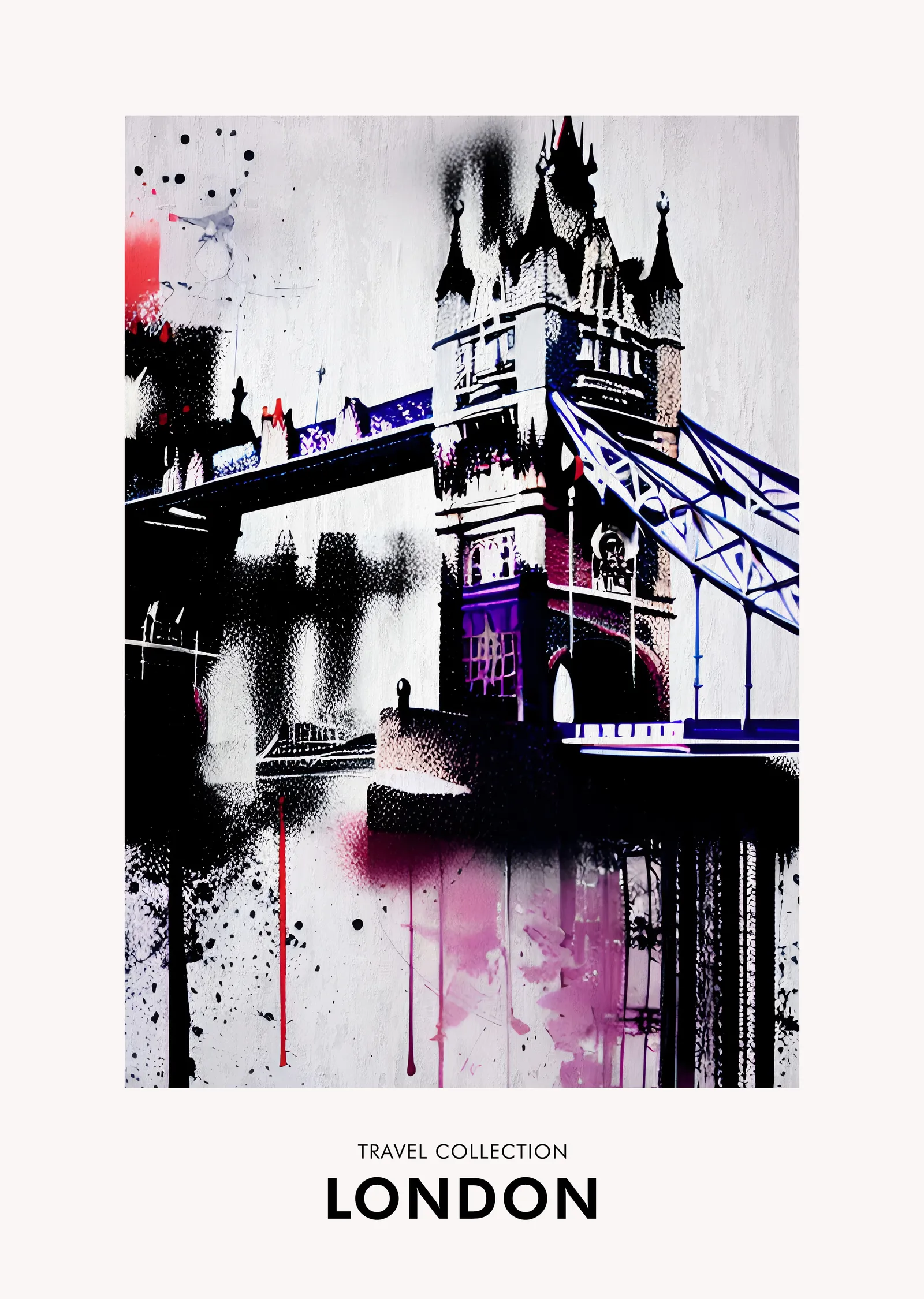 London Tower Bridge metal tablo