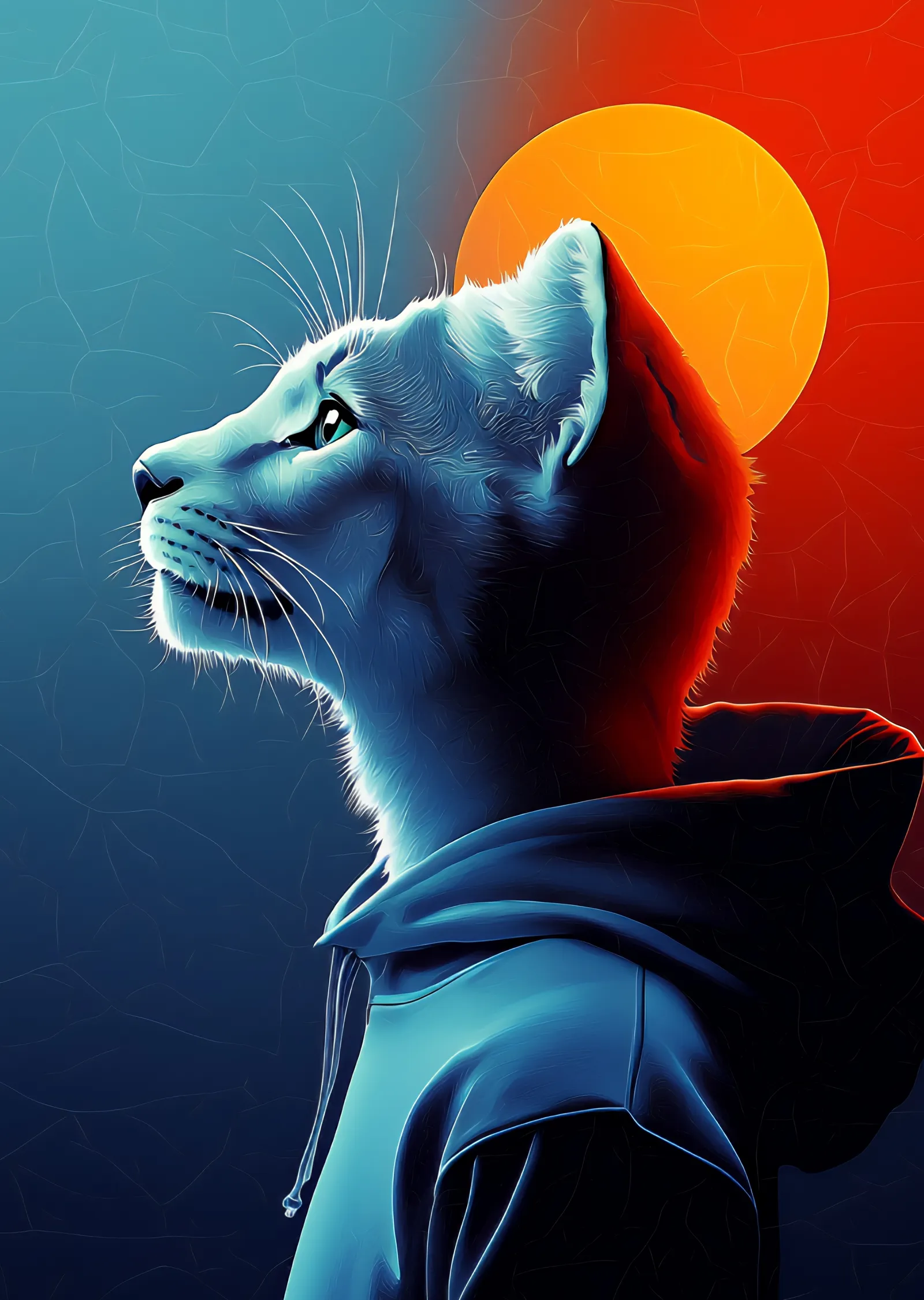 Soyut Kedi Portresi metal tablo