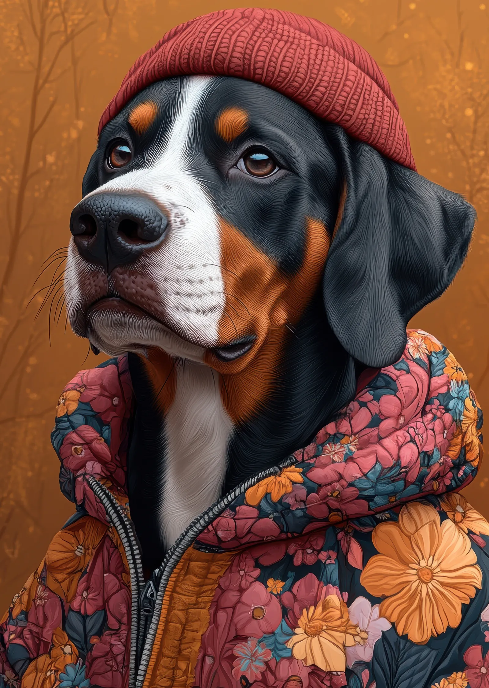 Kışlık Bernese Dağ Köpeği metal tablo