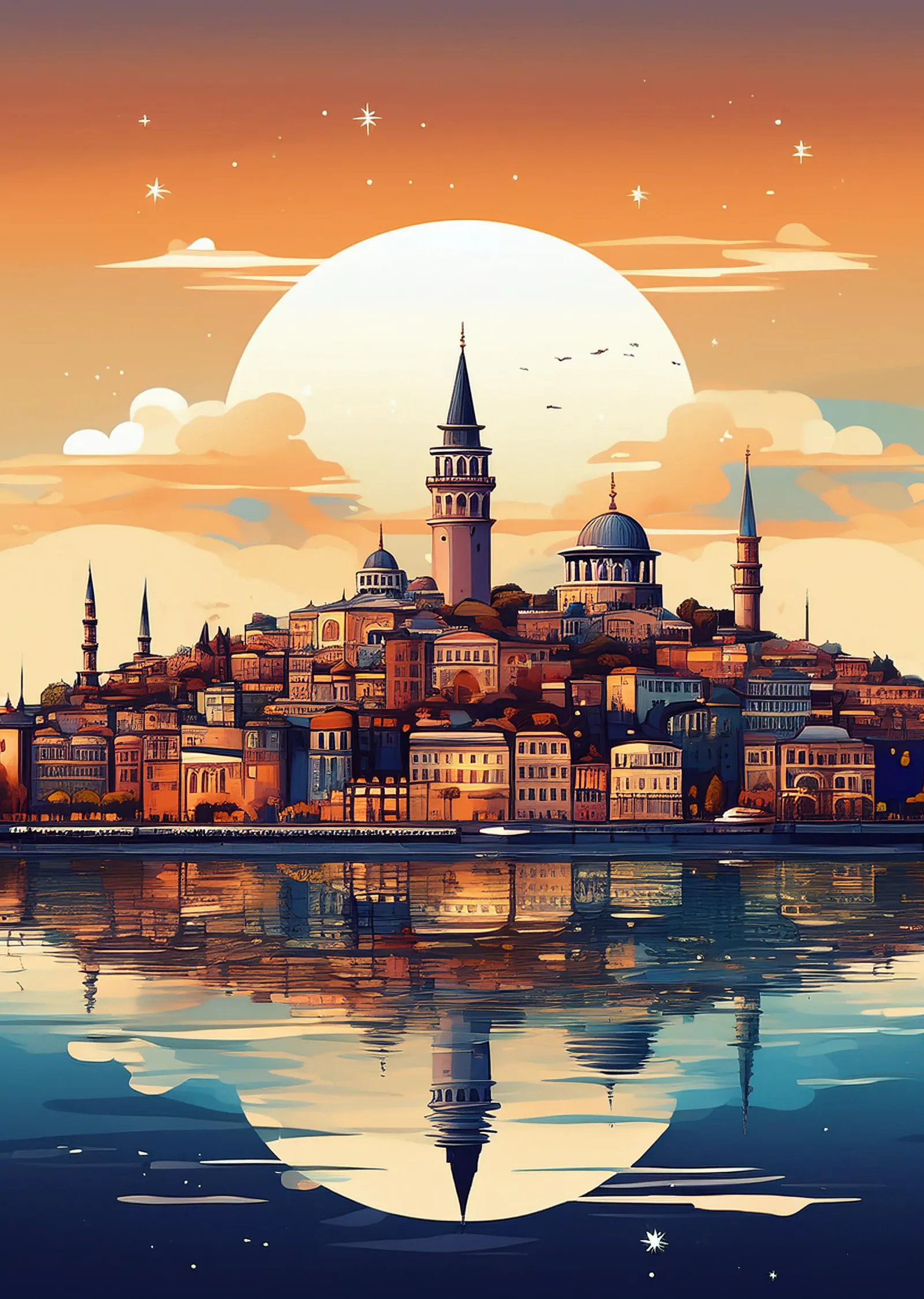 İstanbul: Tarihi Yarımada Manzarası metal tablo