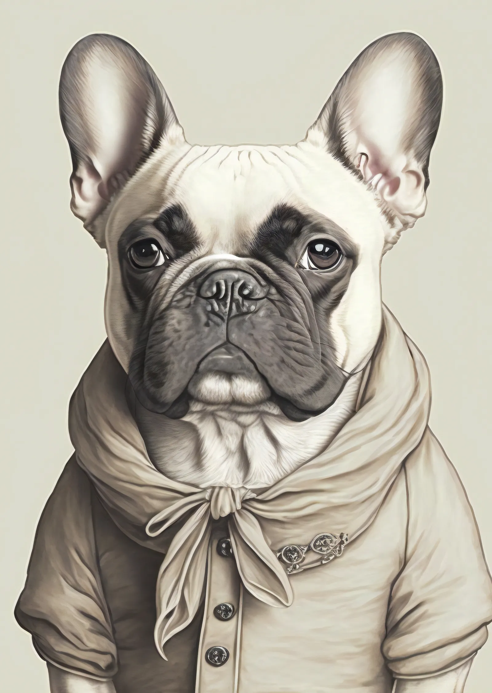 Evcil Hayvan: Fransız Bulldog Portresi metal tablo