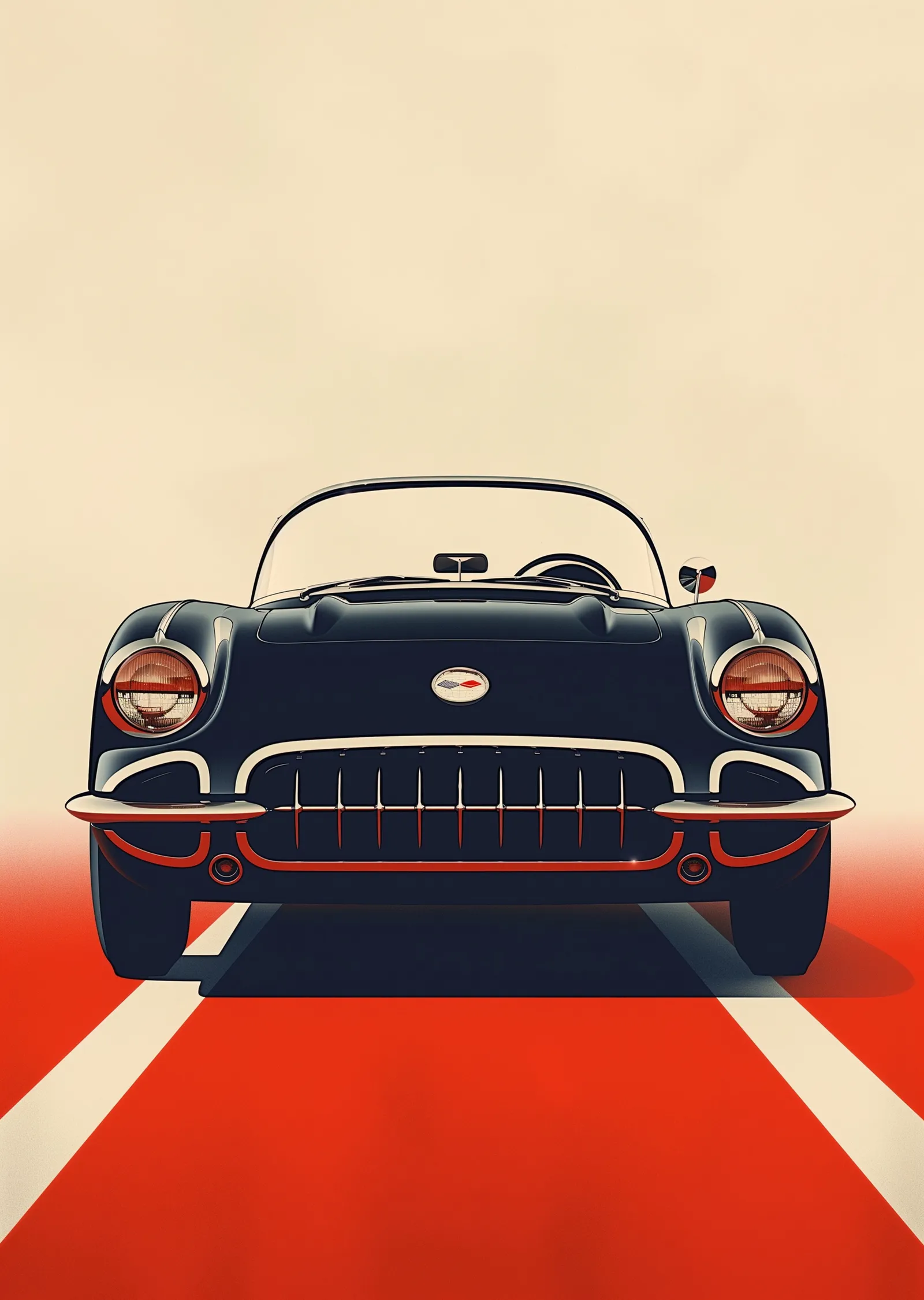 Klasik Corvette metal tablo