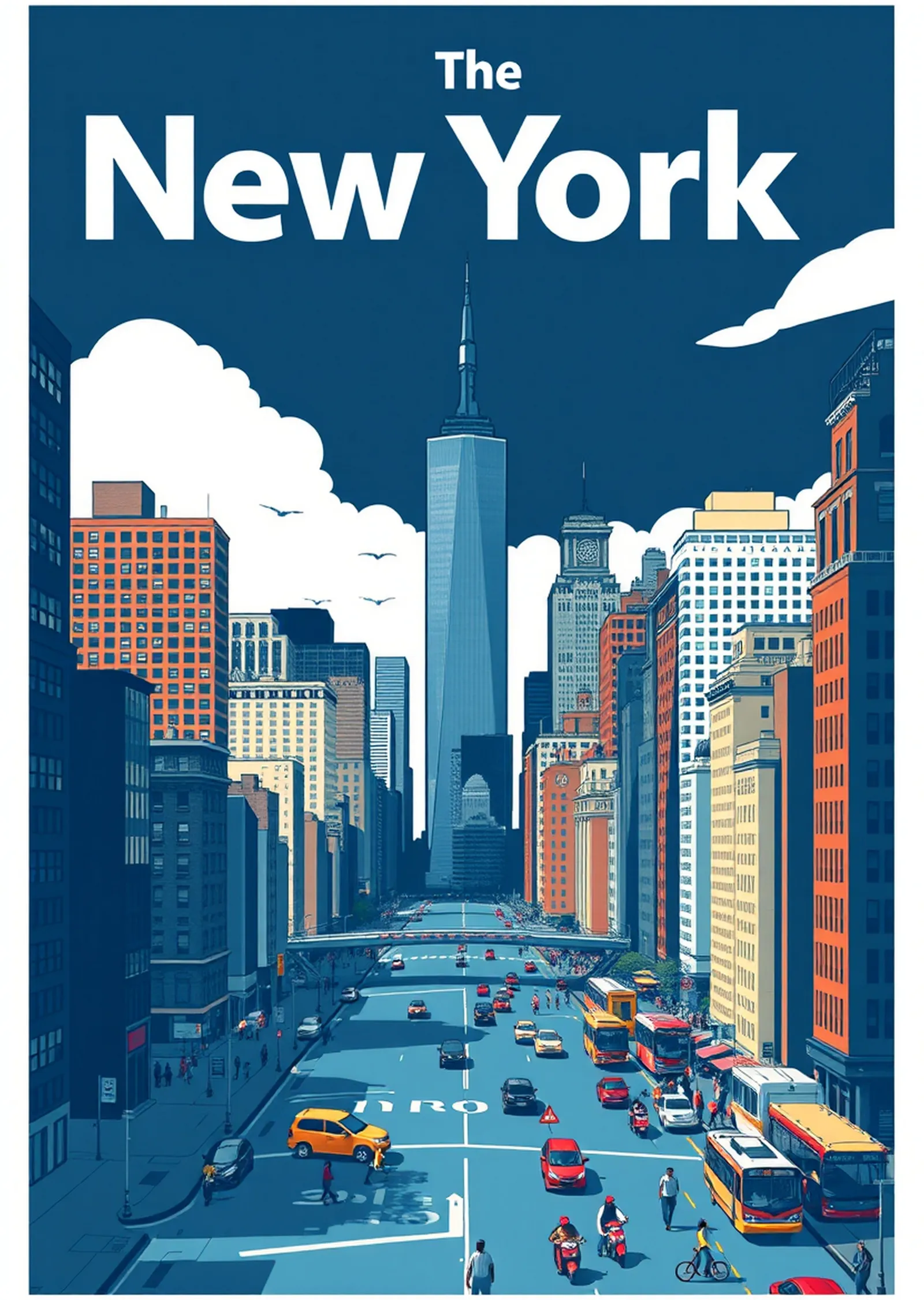 New York Şehir Manzarası metal tablo