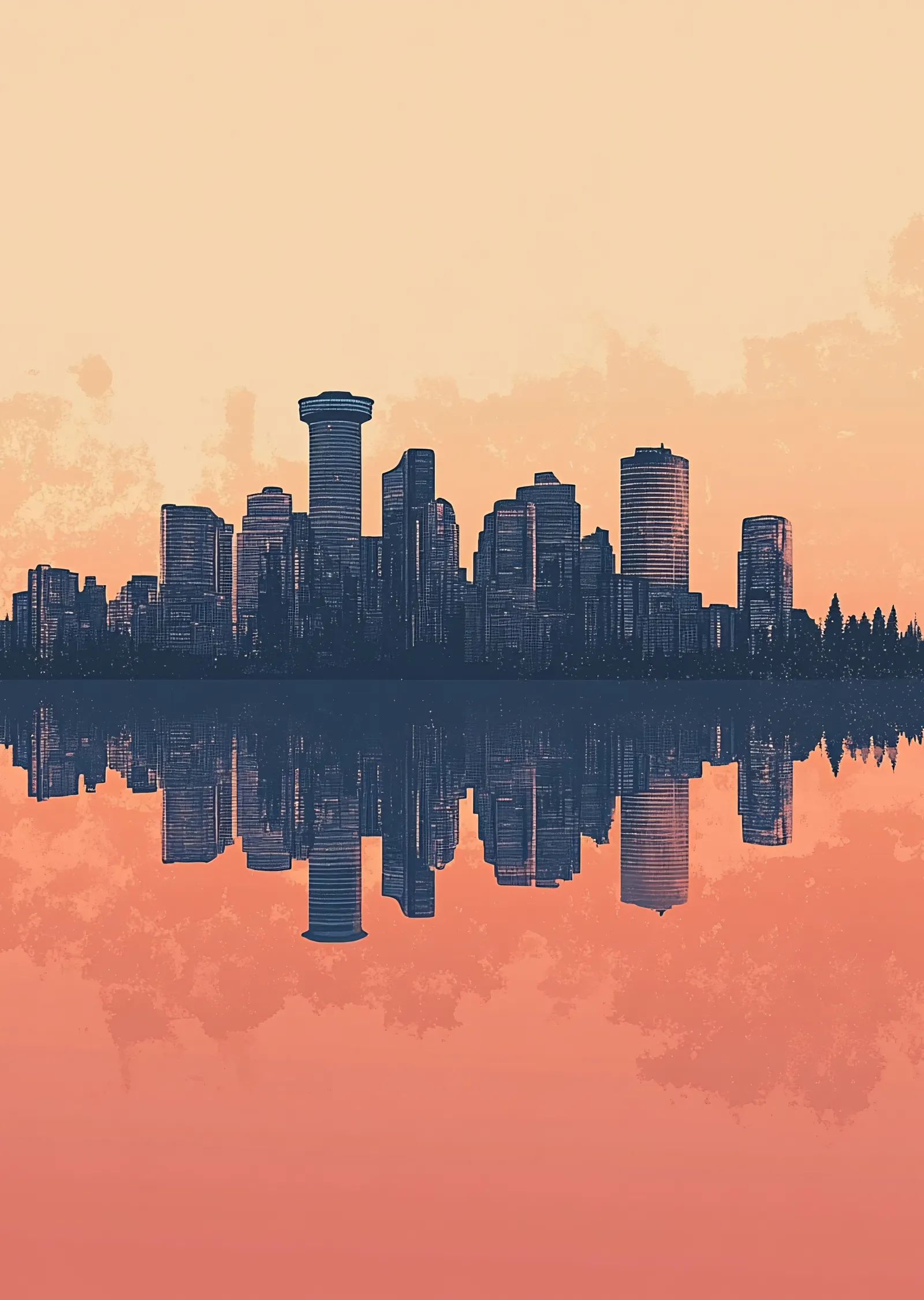 Vancouver Şehir Silüeti metal tablo