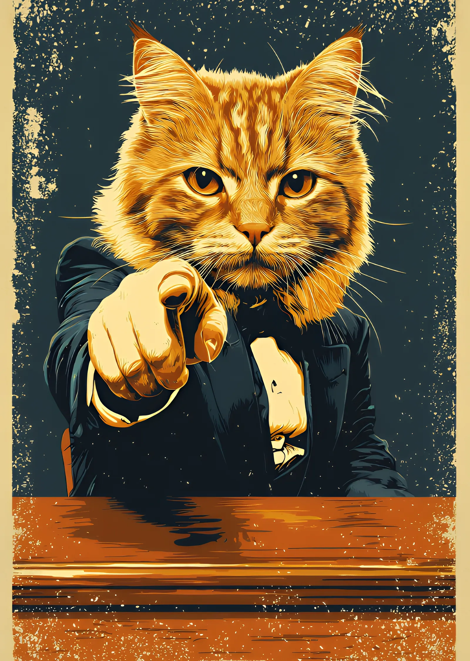 Kedi Başlı Adam: Sanat metal tablo