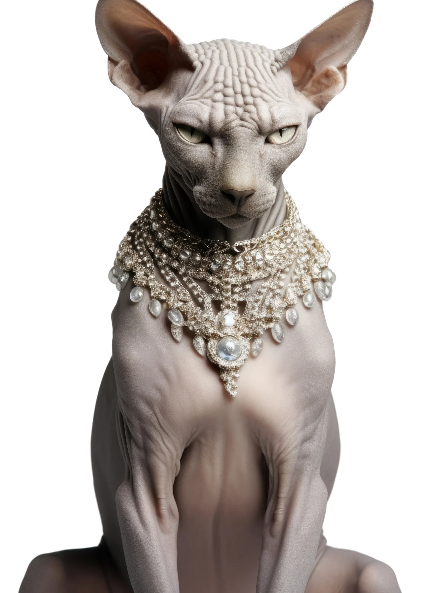 Takılı Sphynx Kedisi Portresi metal tablo