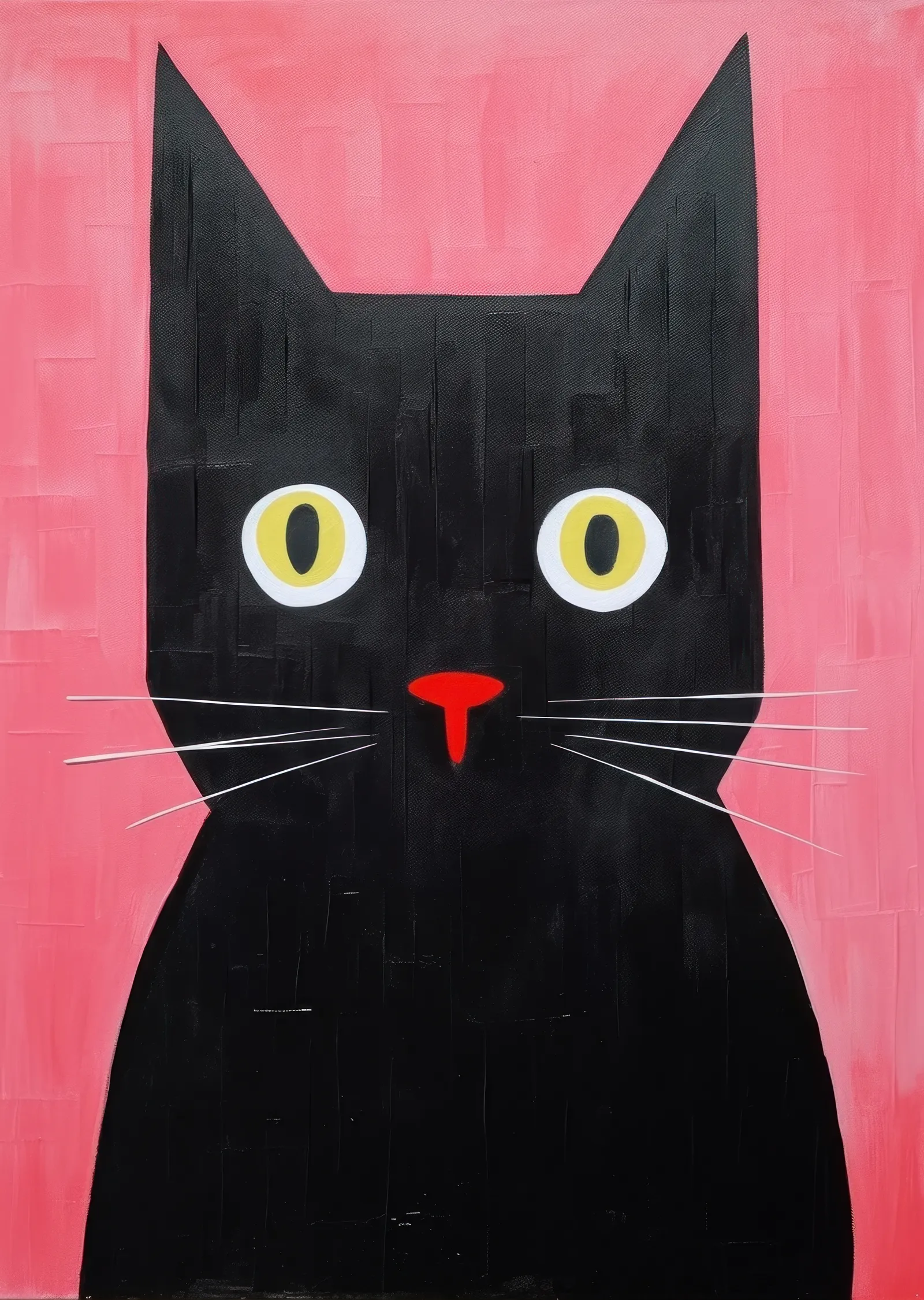 Siyah Kedi: Minimalist Sanat Eseri metal tablo