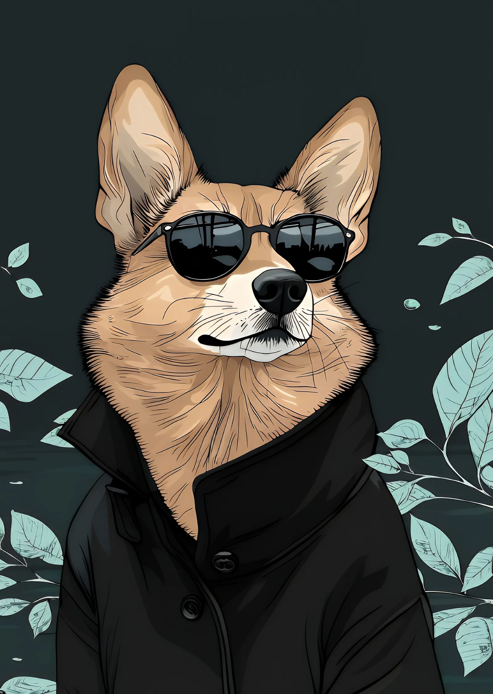Sunglasses Taktikleri: Cool Corgi metal tablo