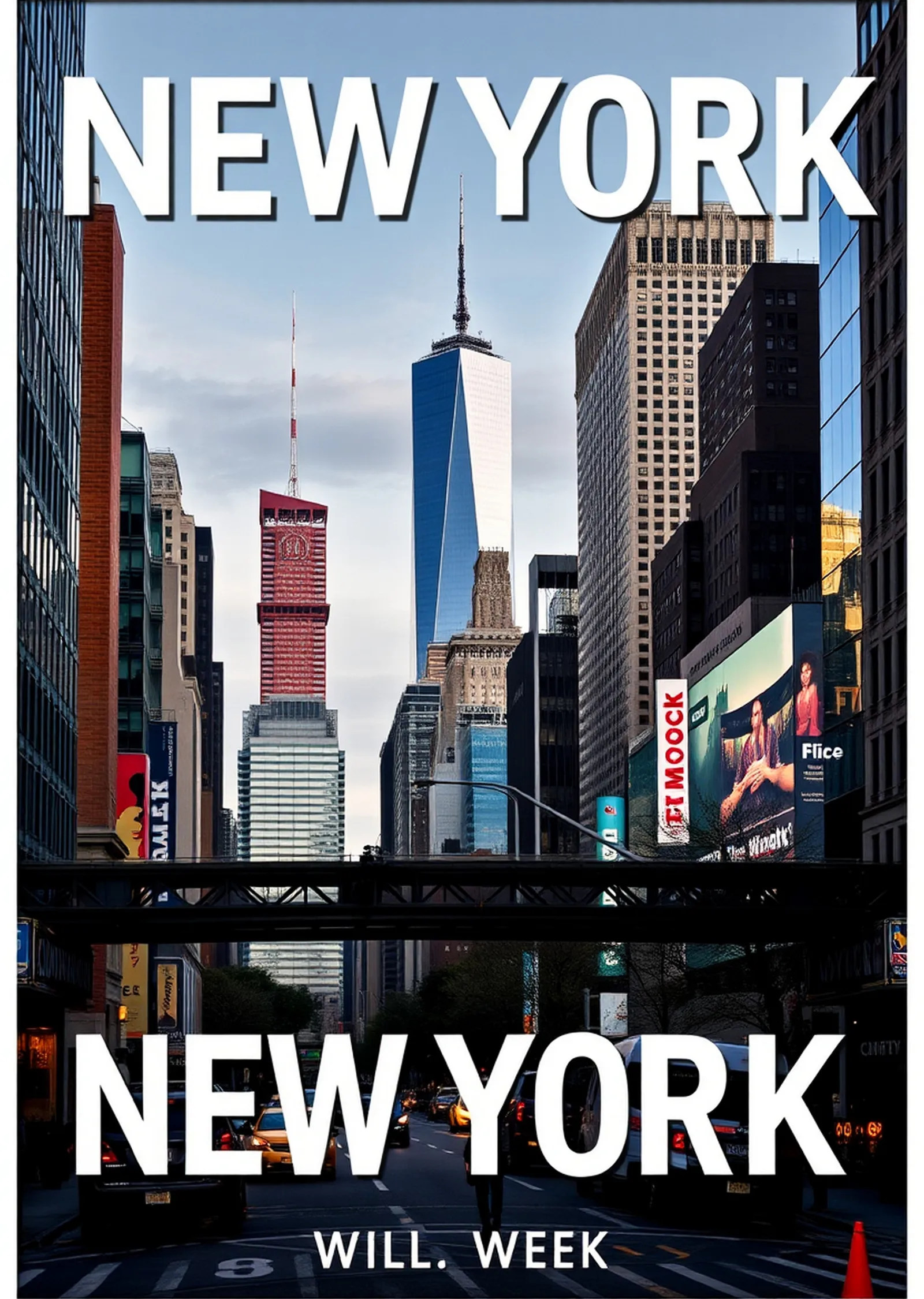 New York City Skyline: One World Trade Center metal tablo