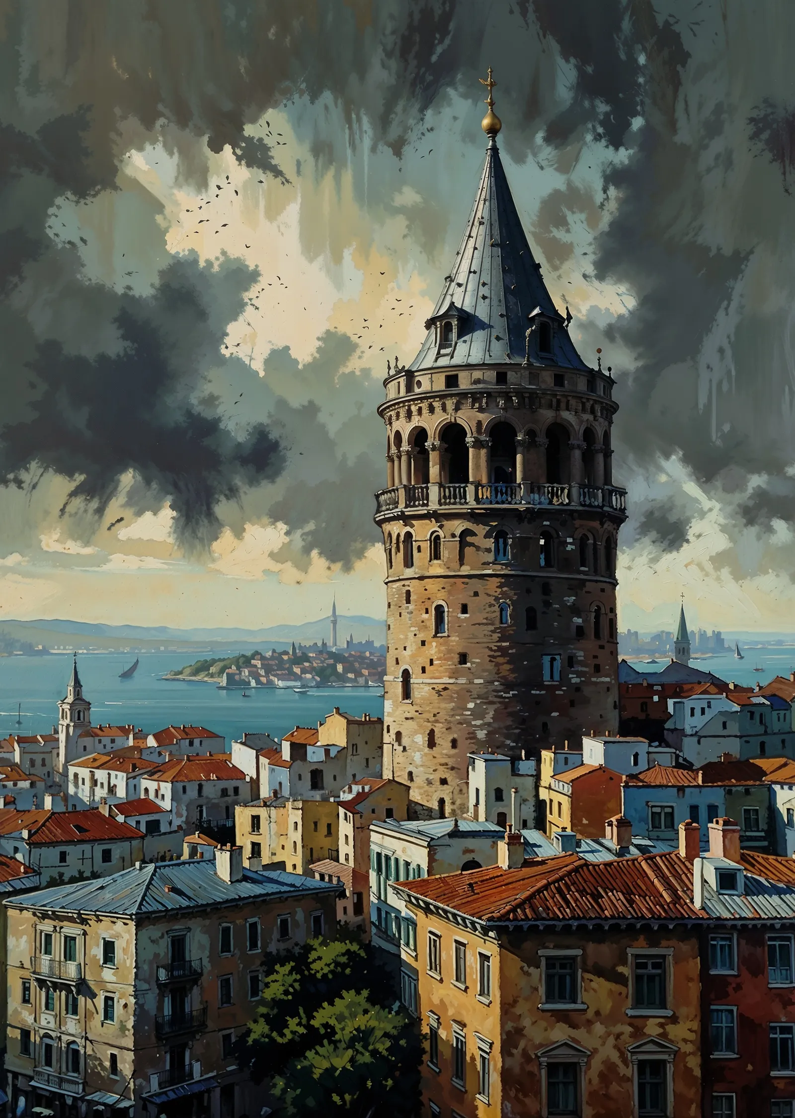 Galata Kulesi metal tablo
