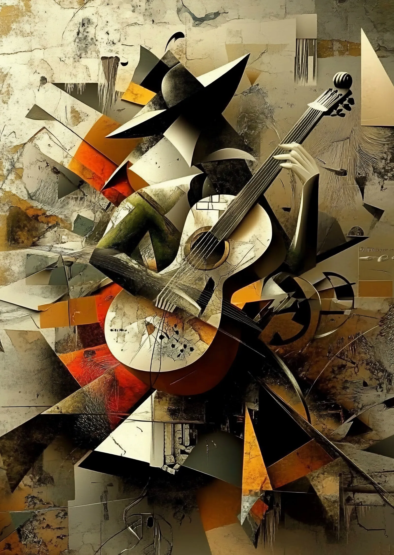 Soyut Gitar Sanatı metal tablo
