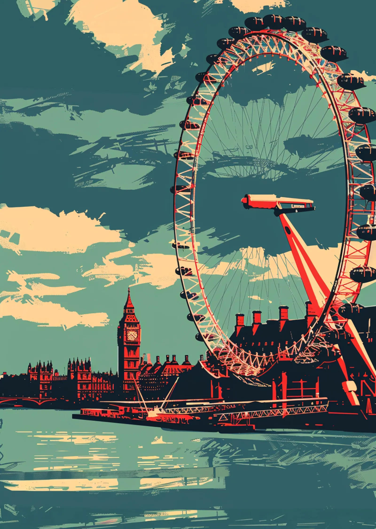 Londra Gözü metal tablo