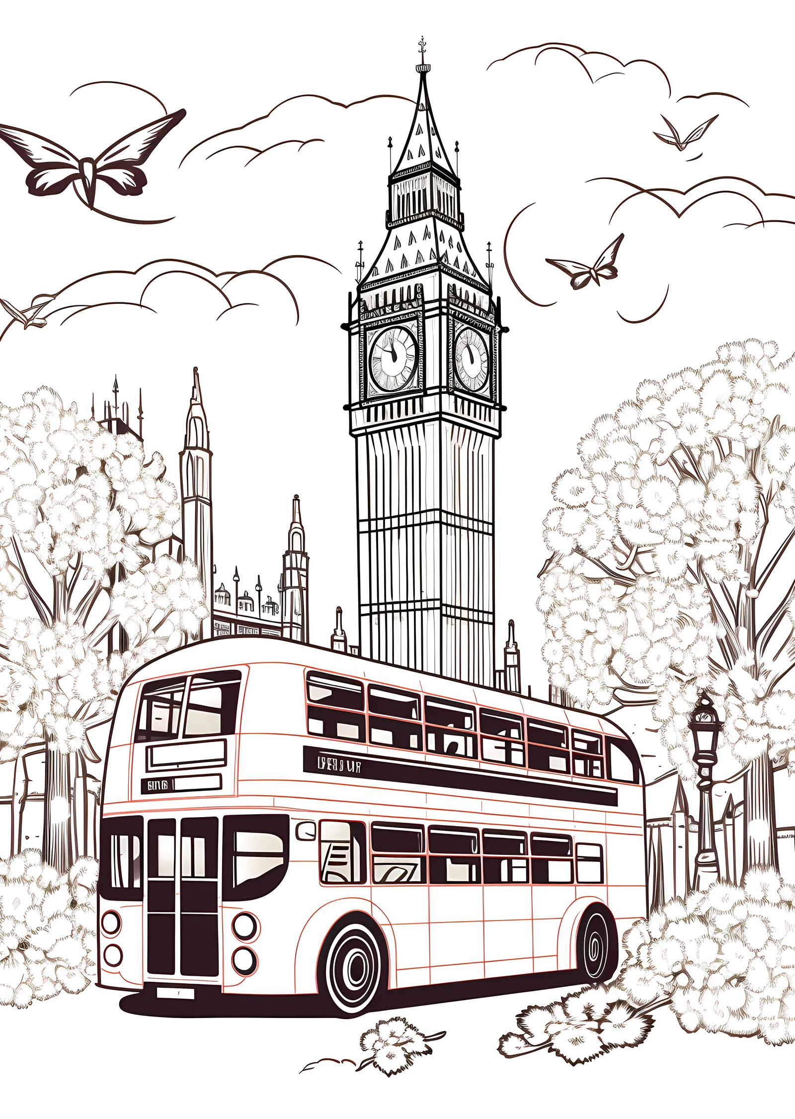Big Ben Londra İllüstrasyonu metal tablo