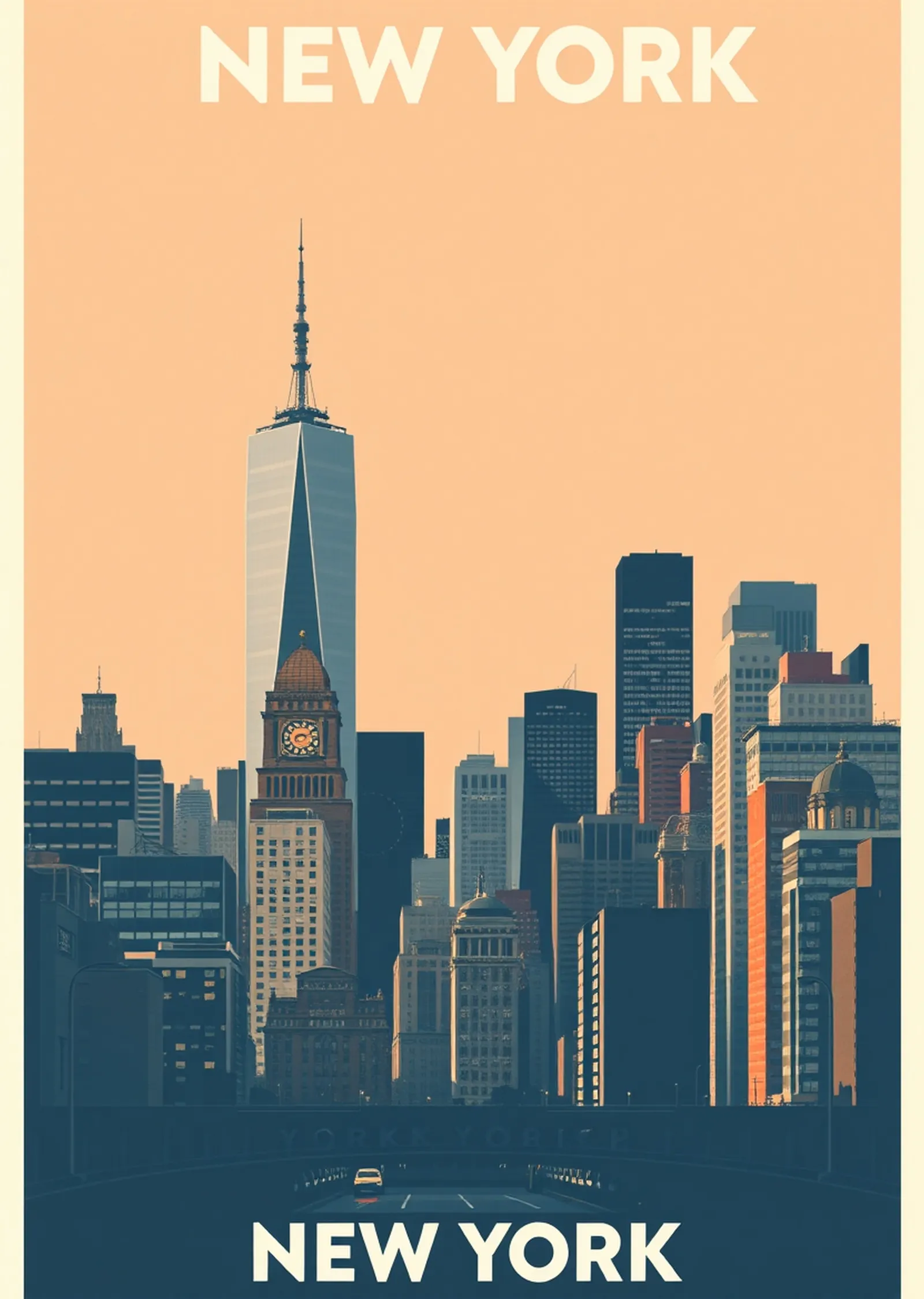 New York City Skyline metal tablo